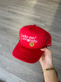 Field Grade "Lucky Me! I See Money" Red Trucker Hat