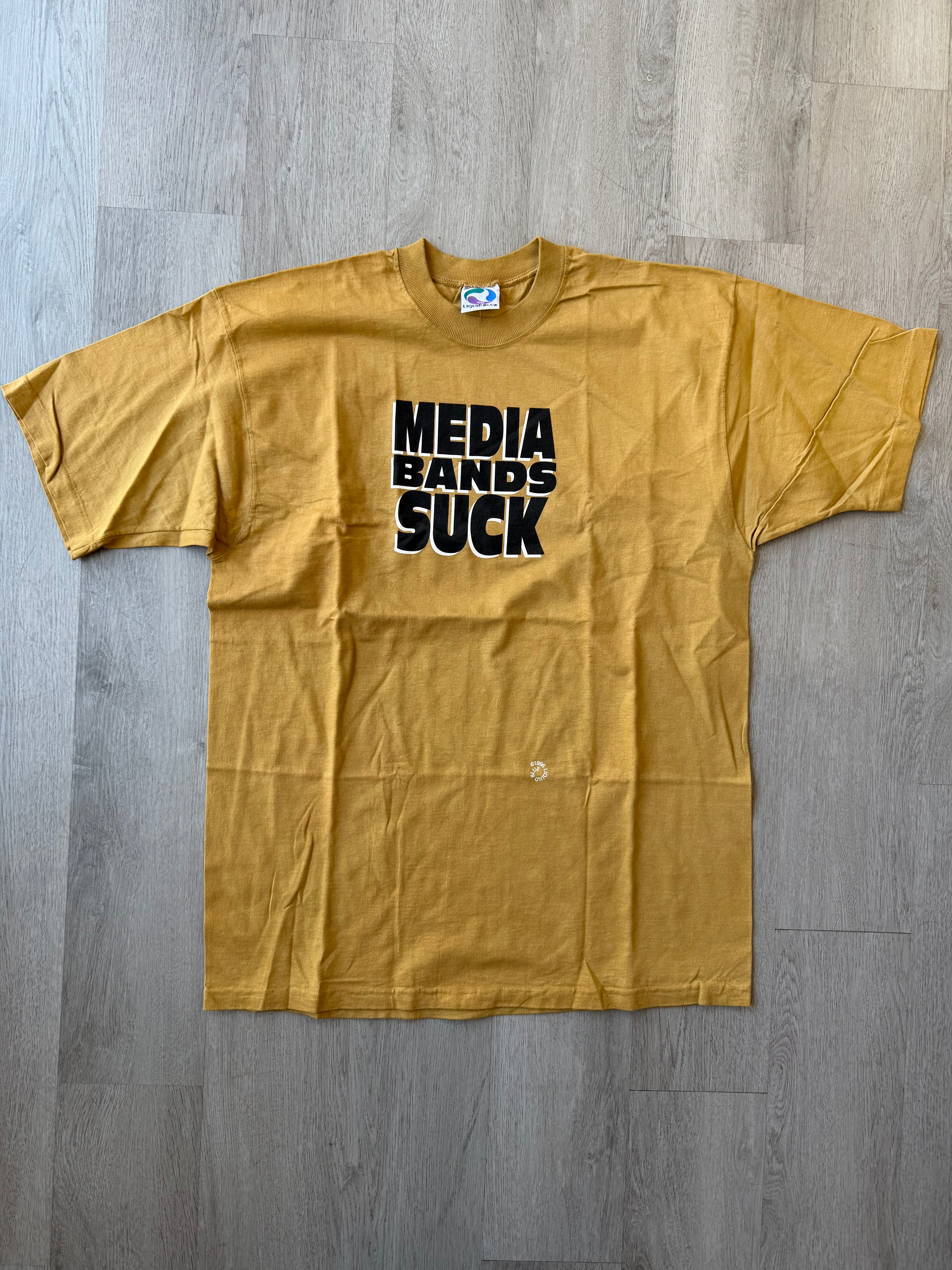 Vintage 1996 Media Bands Suck Liquid Blue Tee