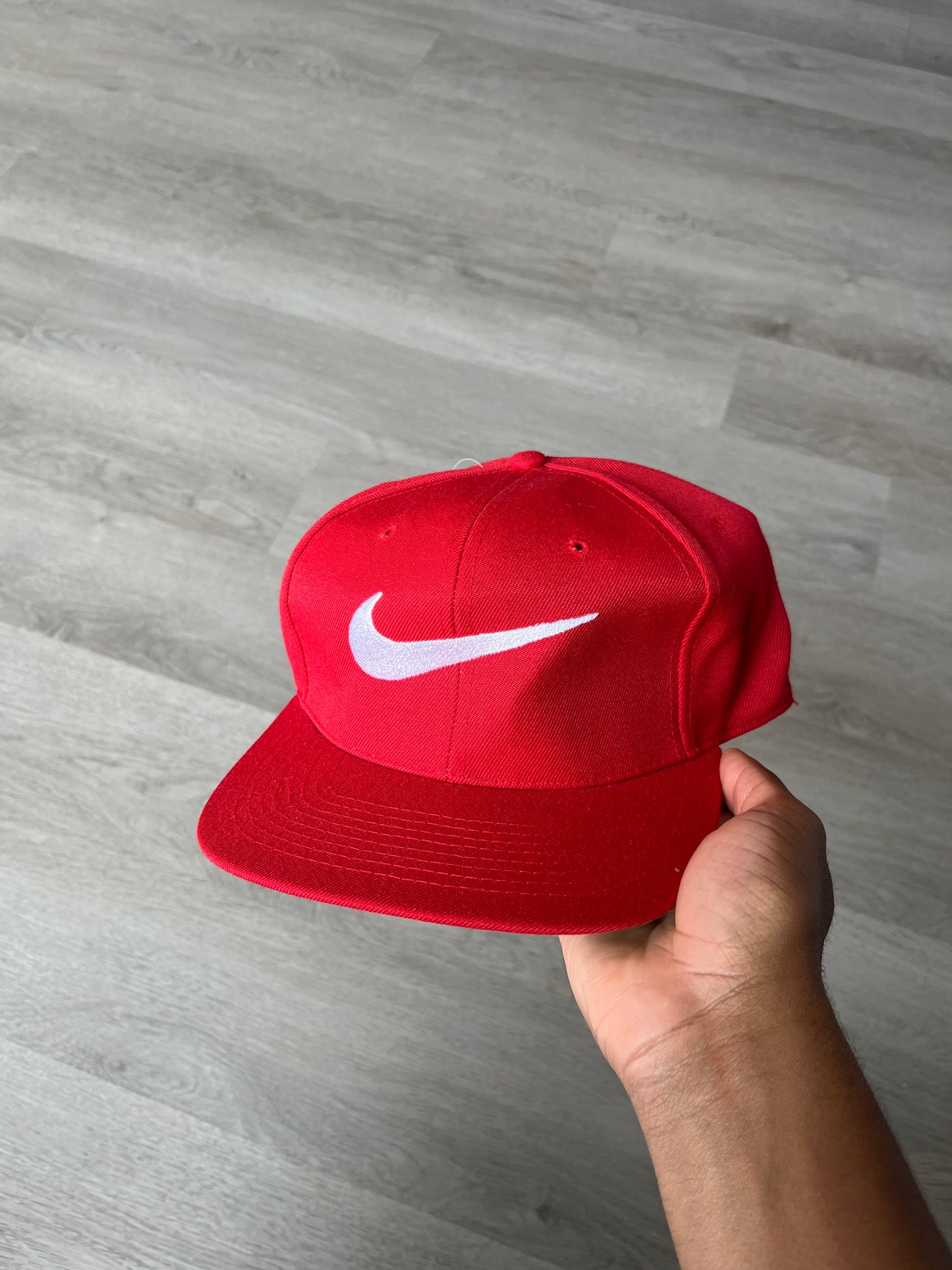 Vintage Red Nike Elastic Fitted Hat