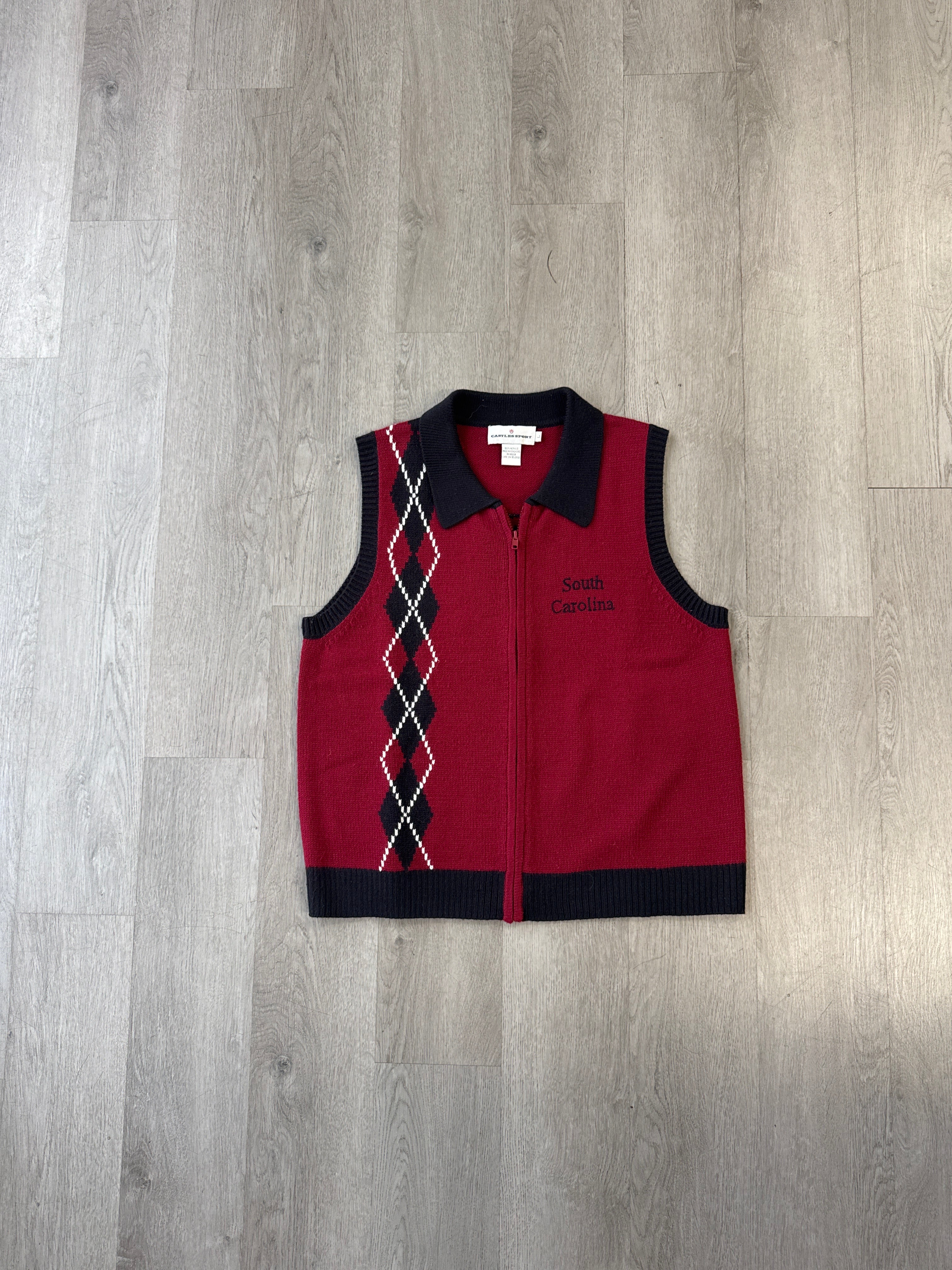 Vintage University Of South Carolina Gamecocks Full Zip Sweater Vest