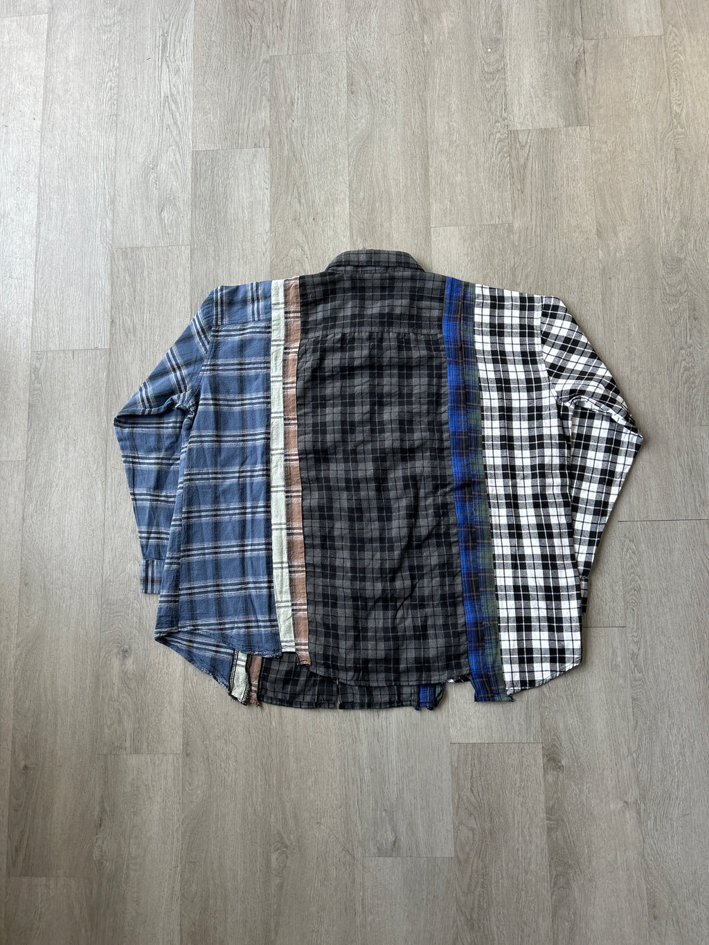 Needles Rebuild By Needles 7 Cut Reworked Flannel Button Up Shirt