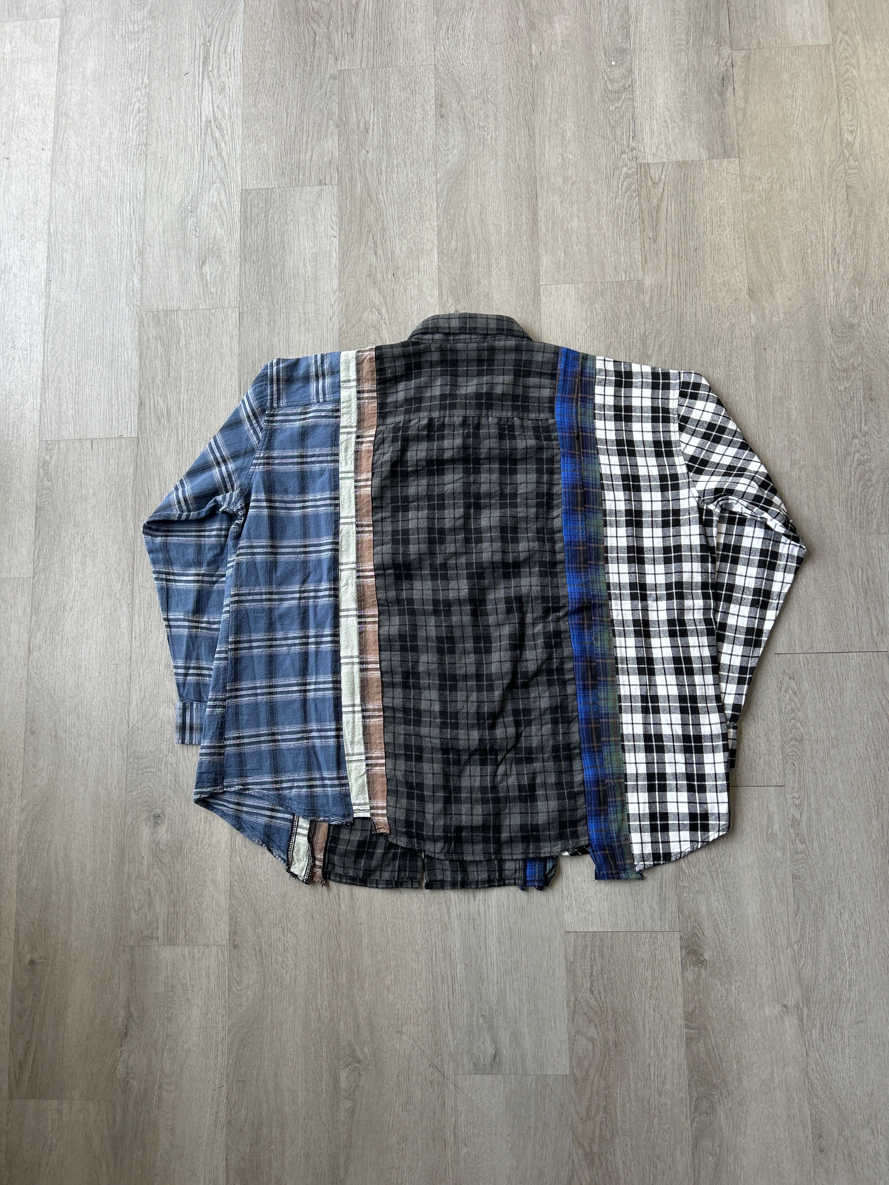 Needles Rebuild By Needles 7 Cut Reworked Flannel Button Up Shirt
