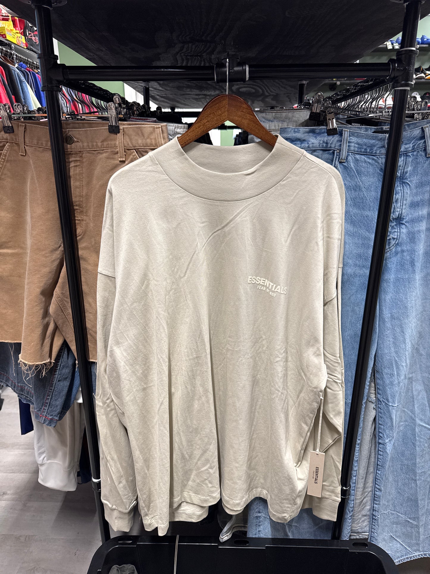 Fear Of God Essentials Long Sleeve Wheat Tee