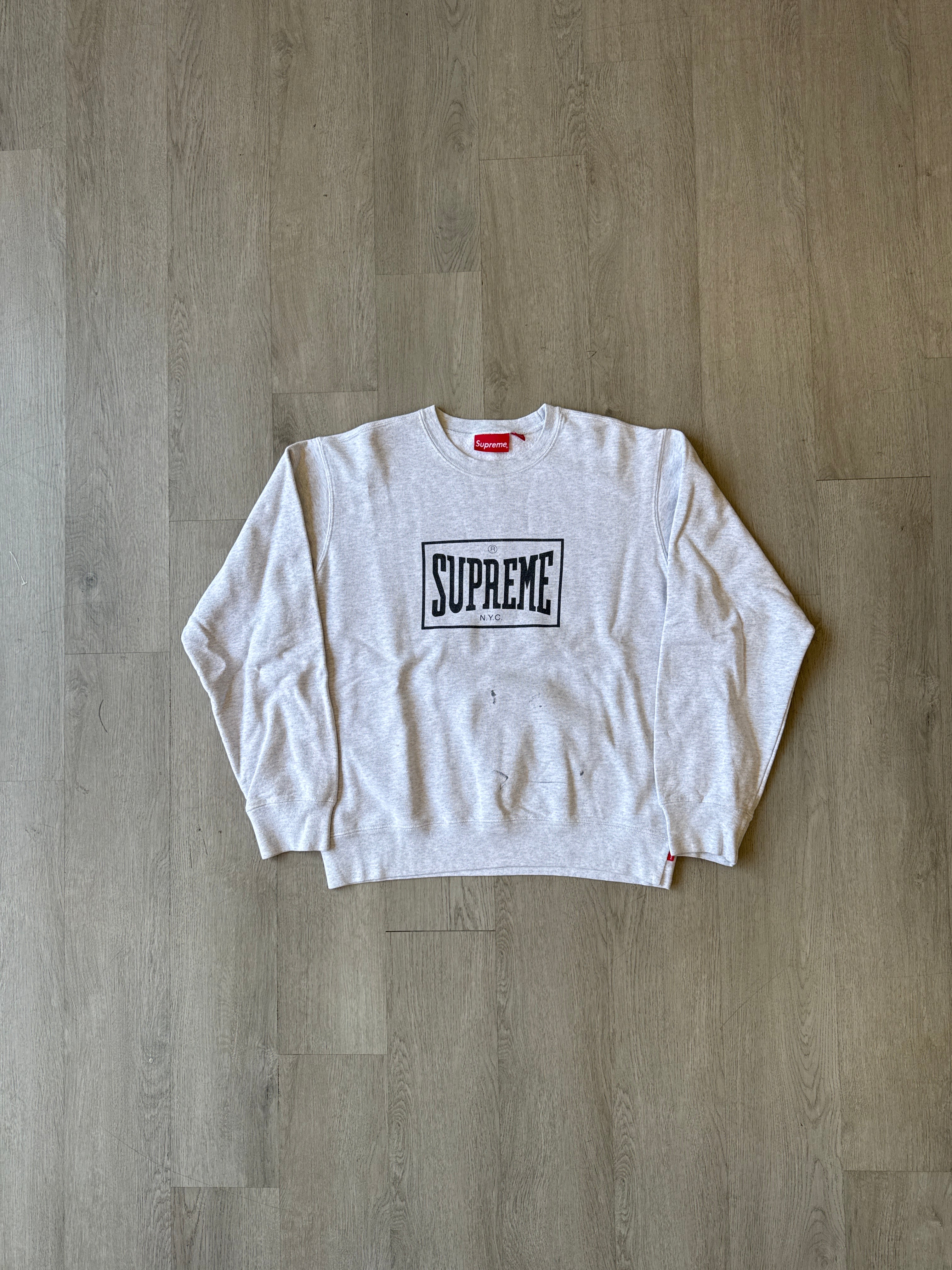 Supreme Warm Up Ash Grey Crewneck (SS19)