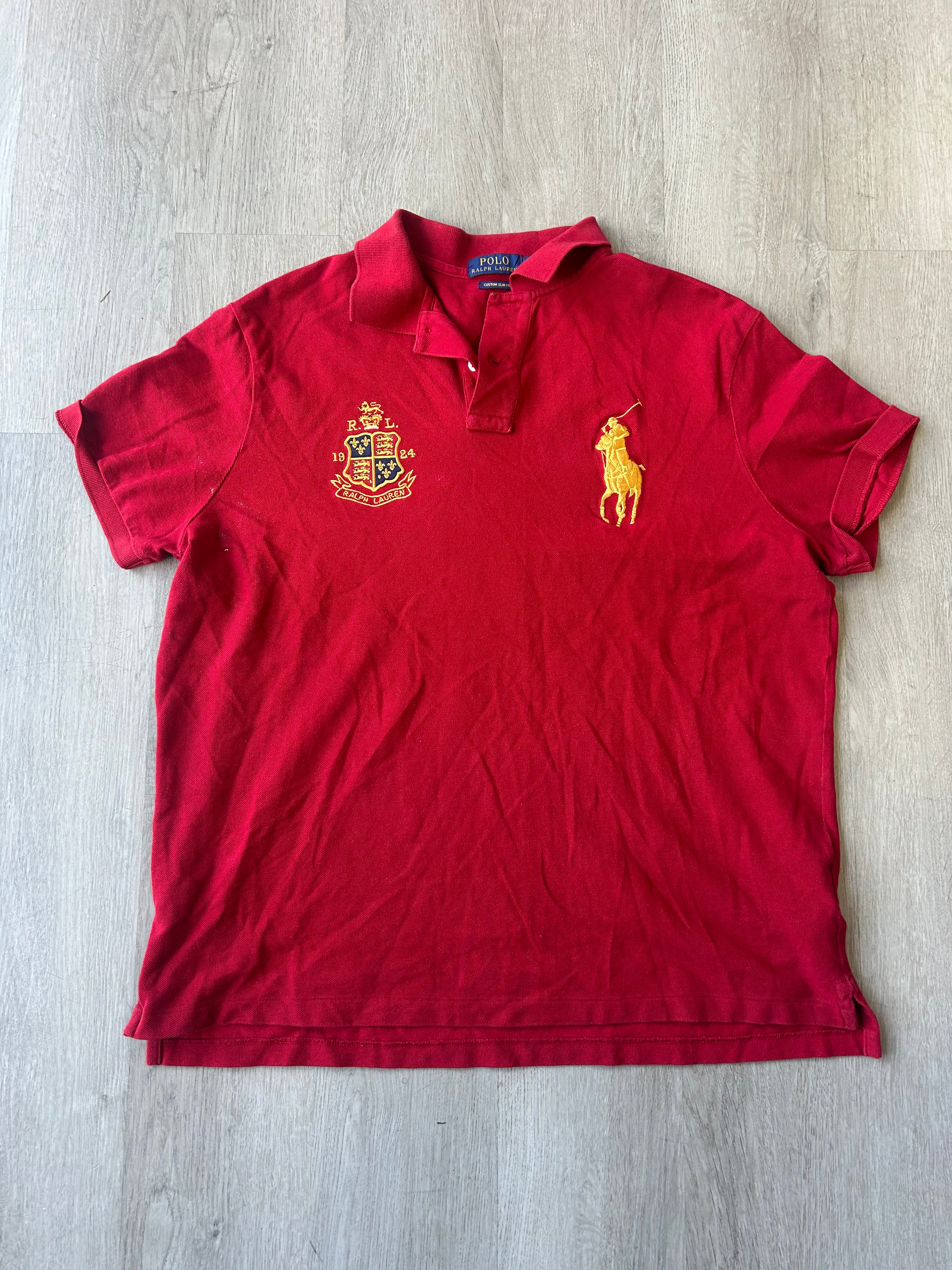 Vintage Red Polo Ralph Lauren Big Pony Polo