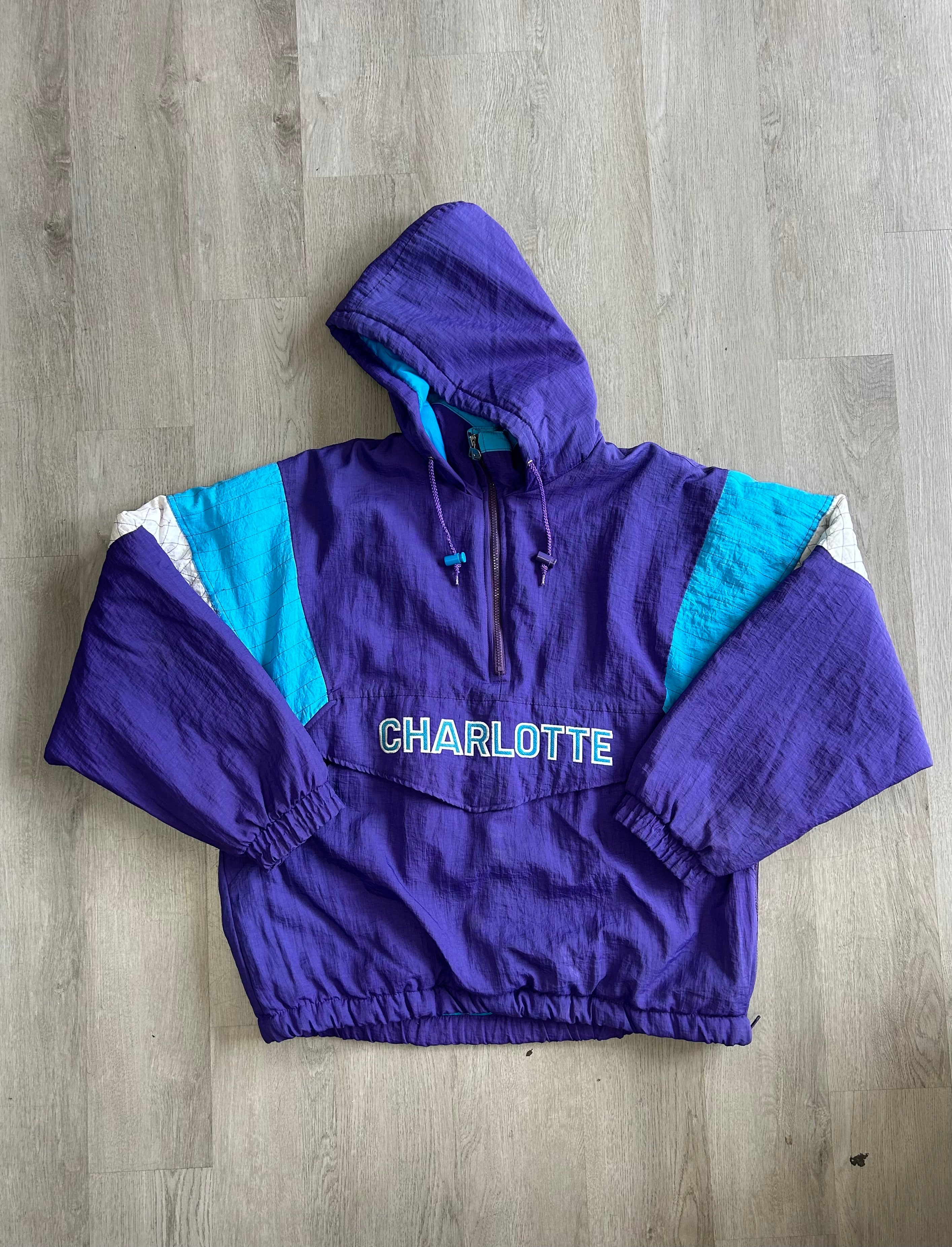 Vintage 90s Jen-Pro Charlotte Hornets Anorak Jacket
