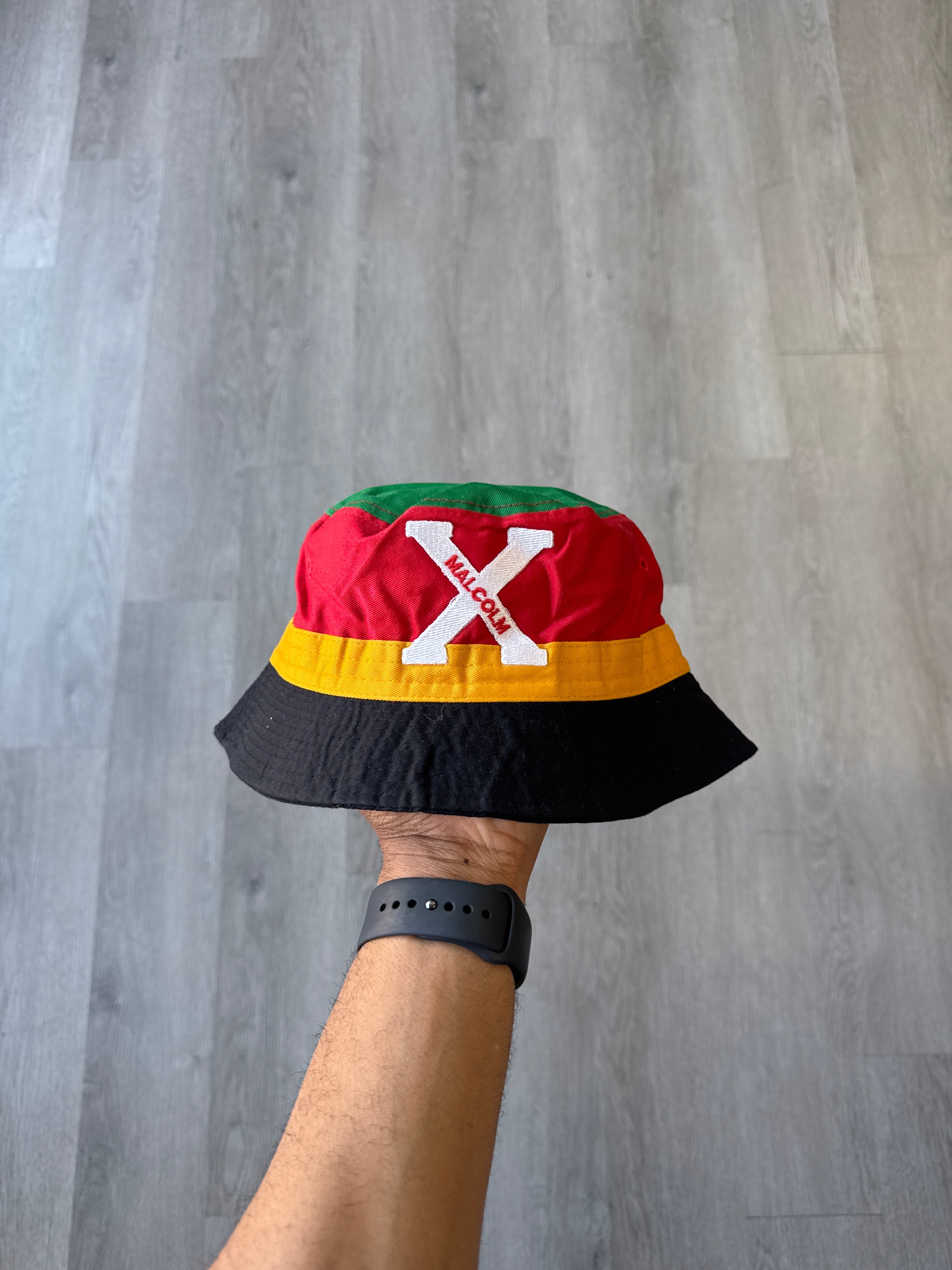 Vintage 90s Malcolm X Cross Color Bucket Hat