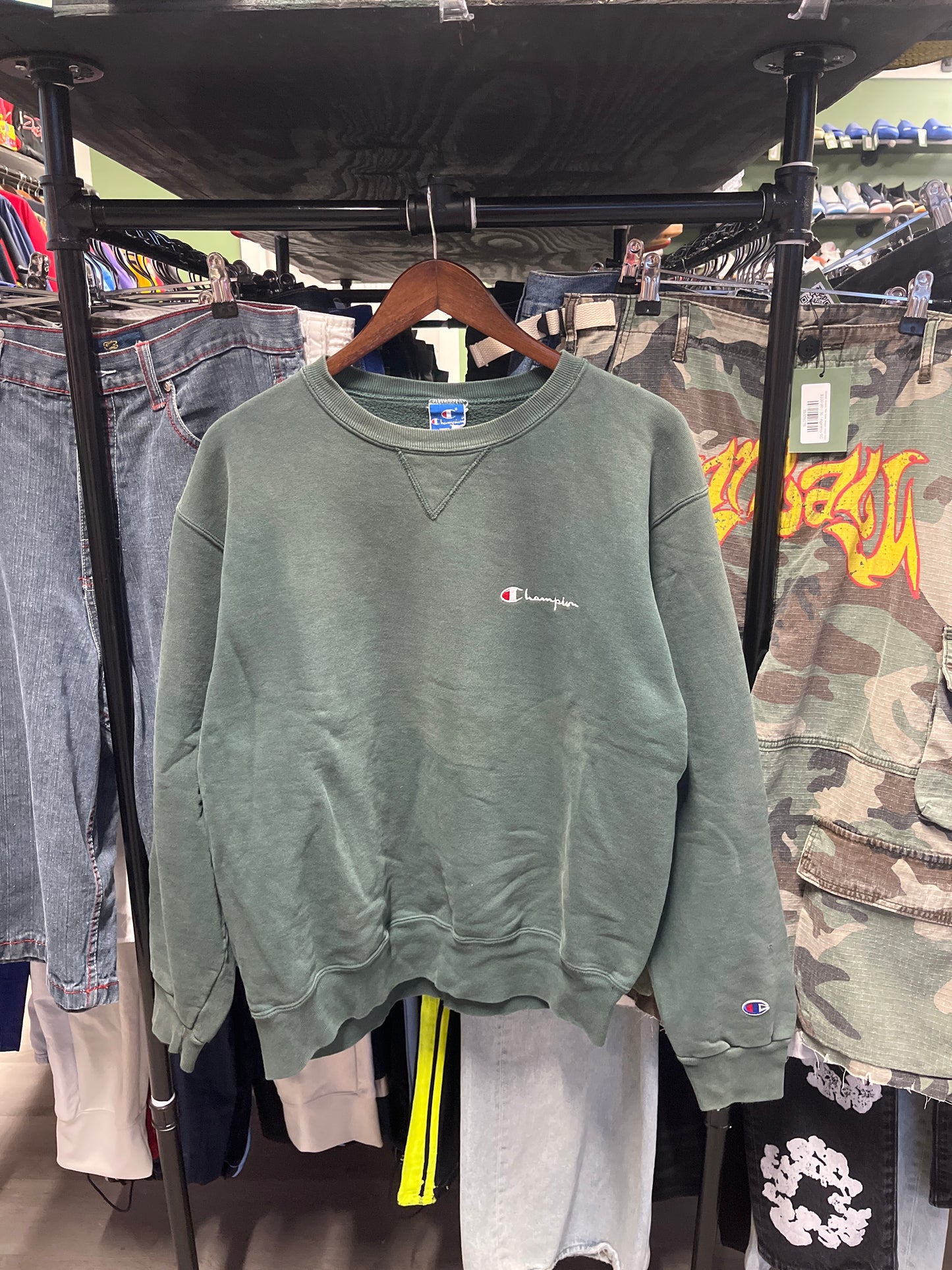 Vintage Green Champion Sweatshirt