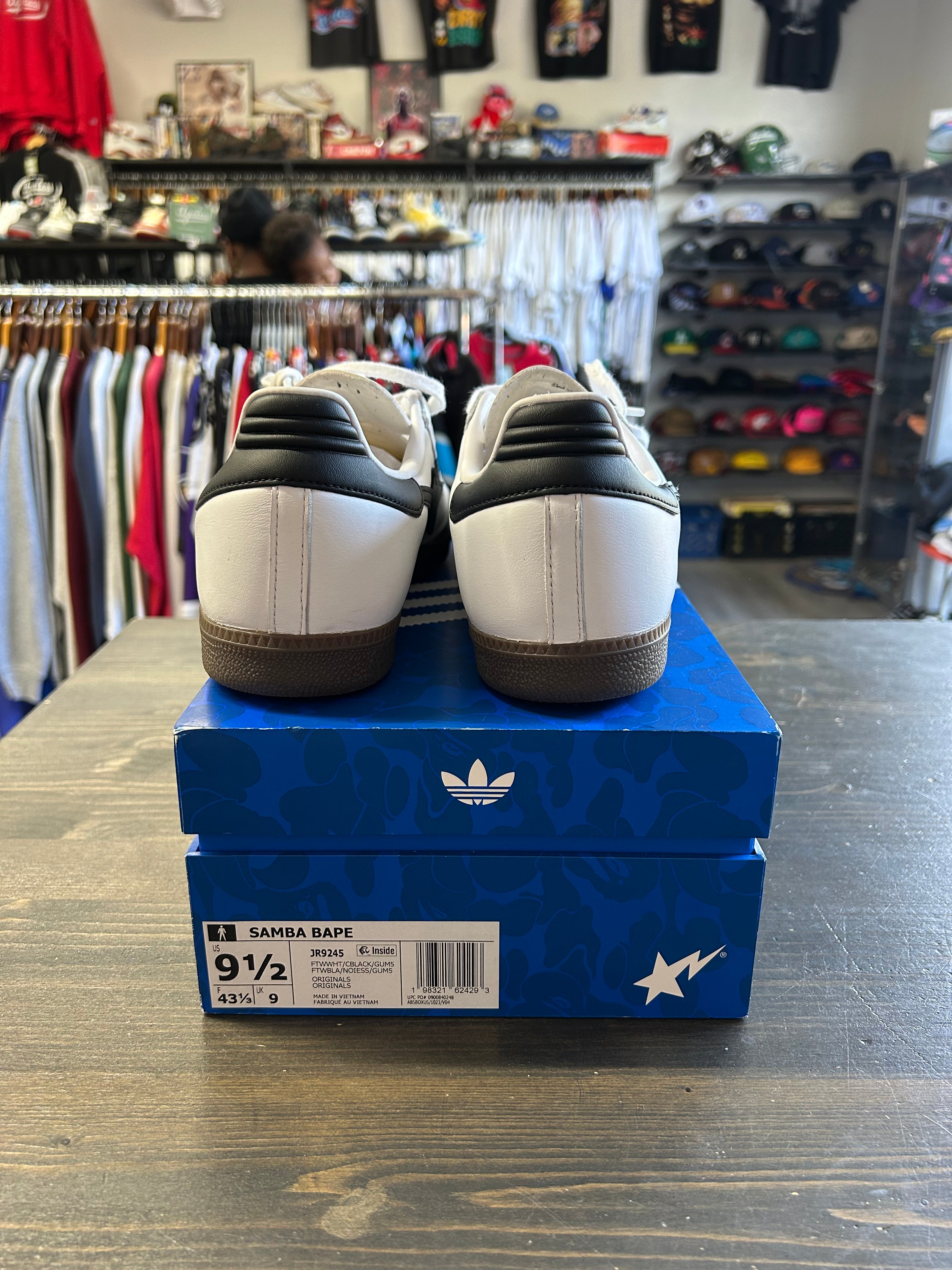Pre-Owned Adidas Samba Bape White Black Gum
