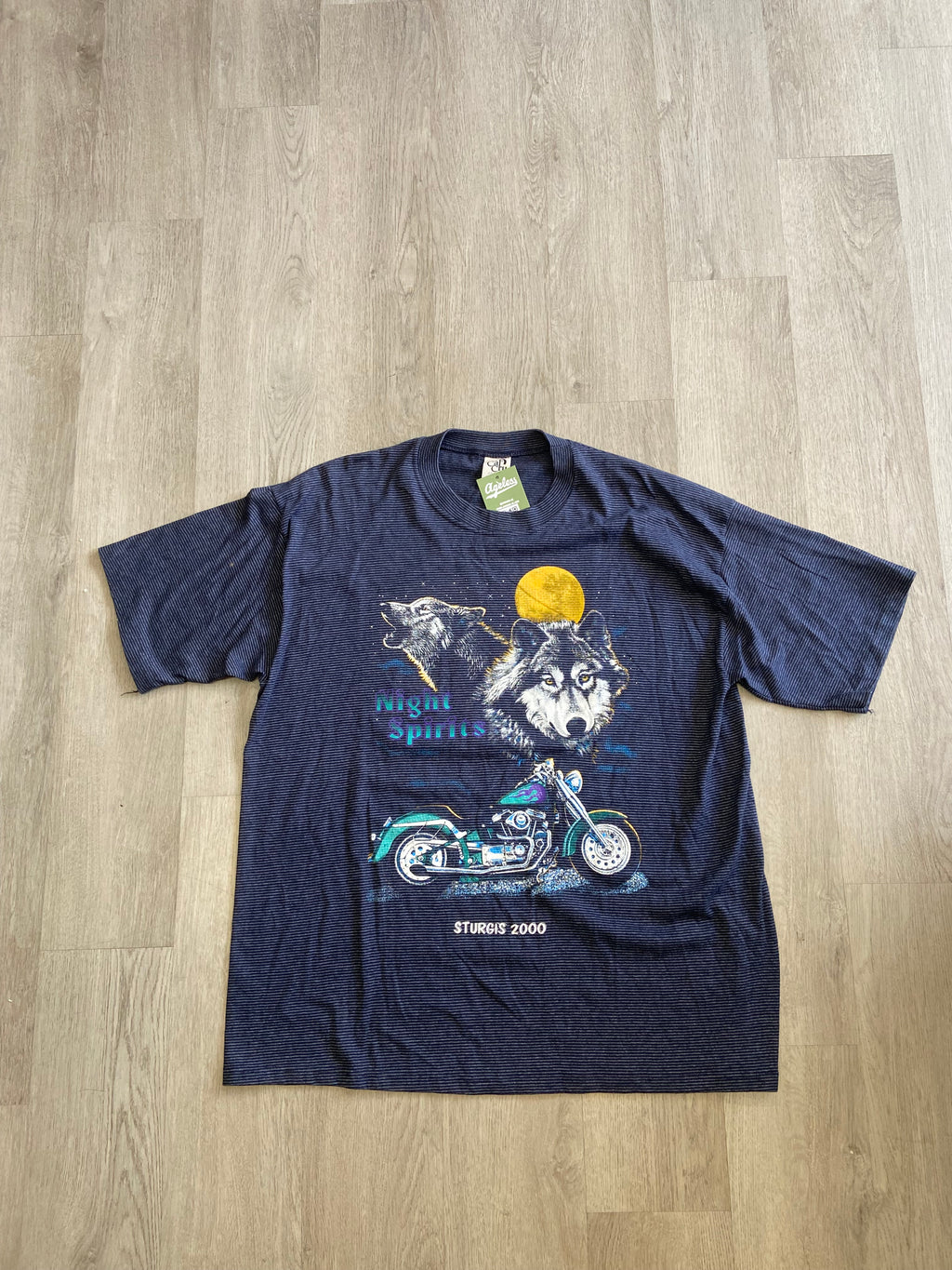 Vintage 2000 Night Spirits Sturgis Biker Wolf Tee