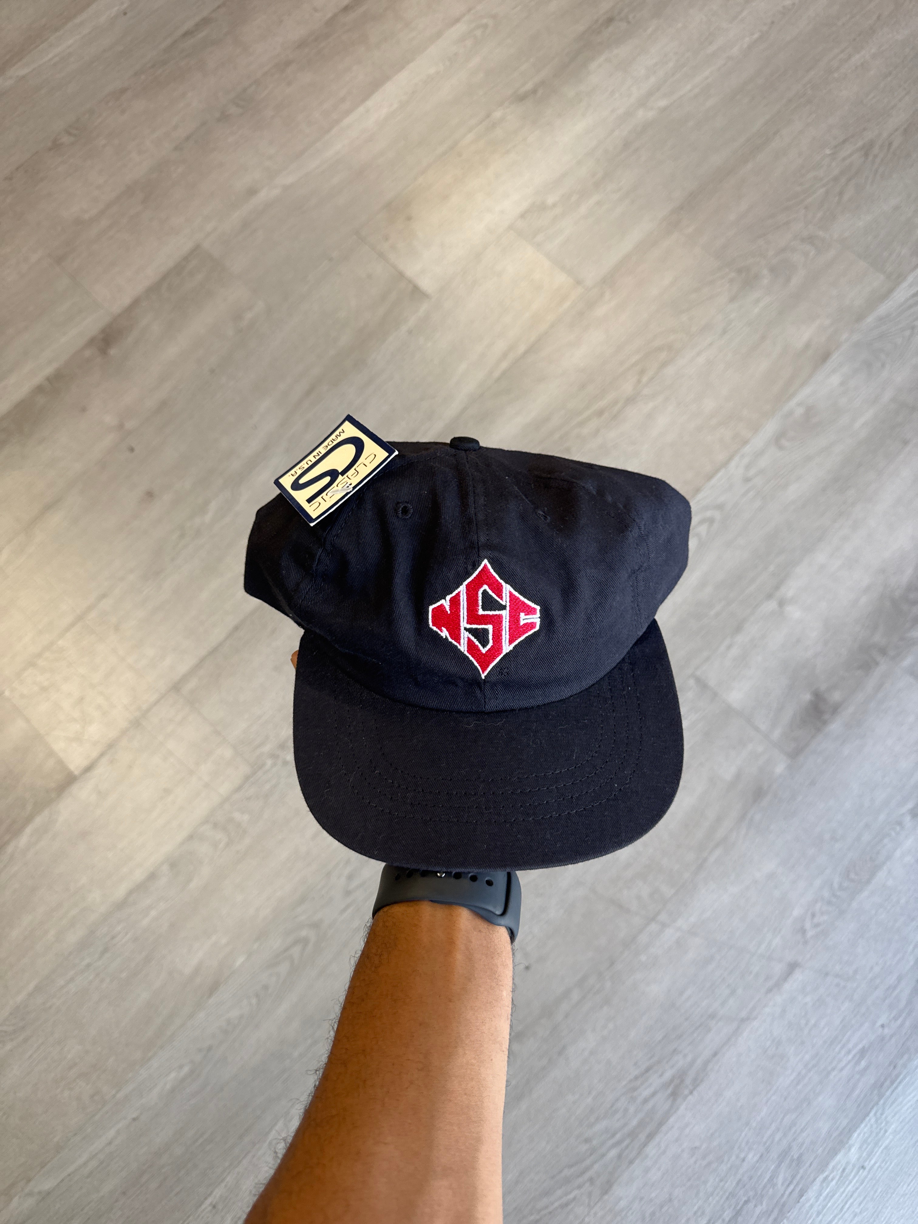 Vintage Collegiate Sportswear North Carolina State University Wolfpack Leather Strap Back Hat