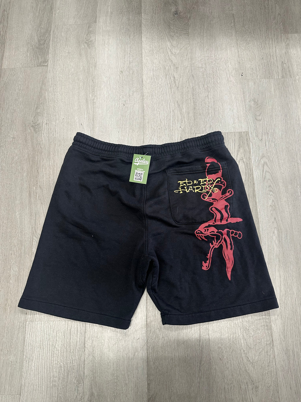 Ed Hardy Y2K Skulls Black Fleece Shorts
