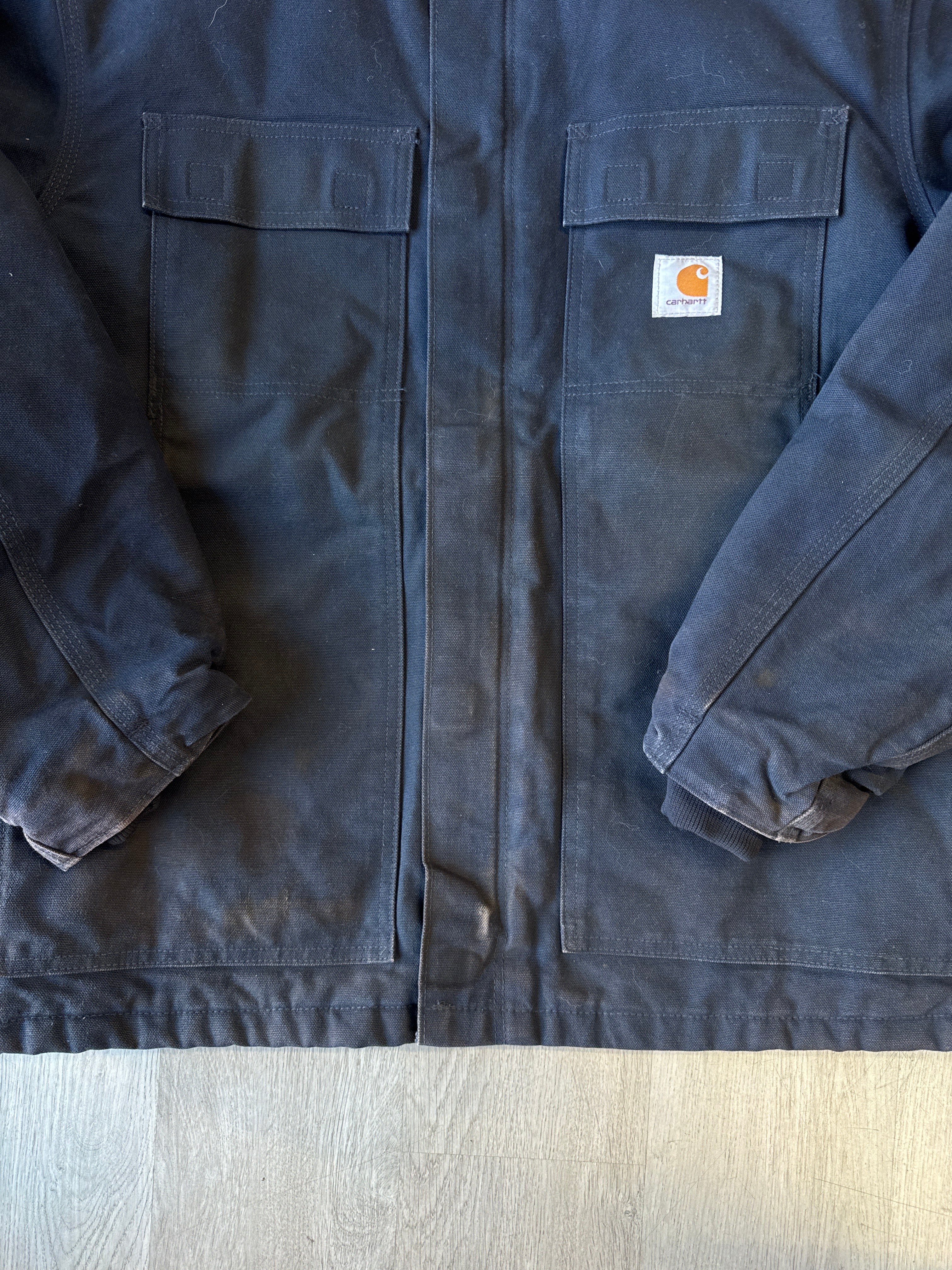 Vintage Carhartt Navy Barn Work Wear Chore Loose Fit Jacket