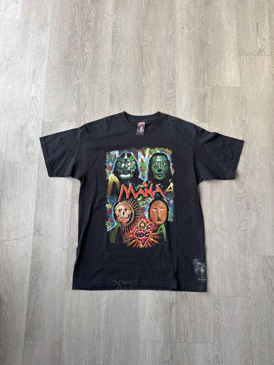 Vintage 90s Maná Latin Rock Band Graphic Black Tee