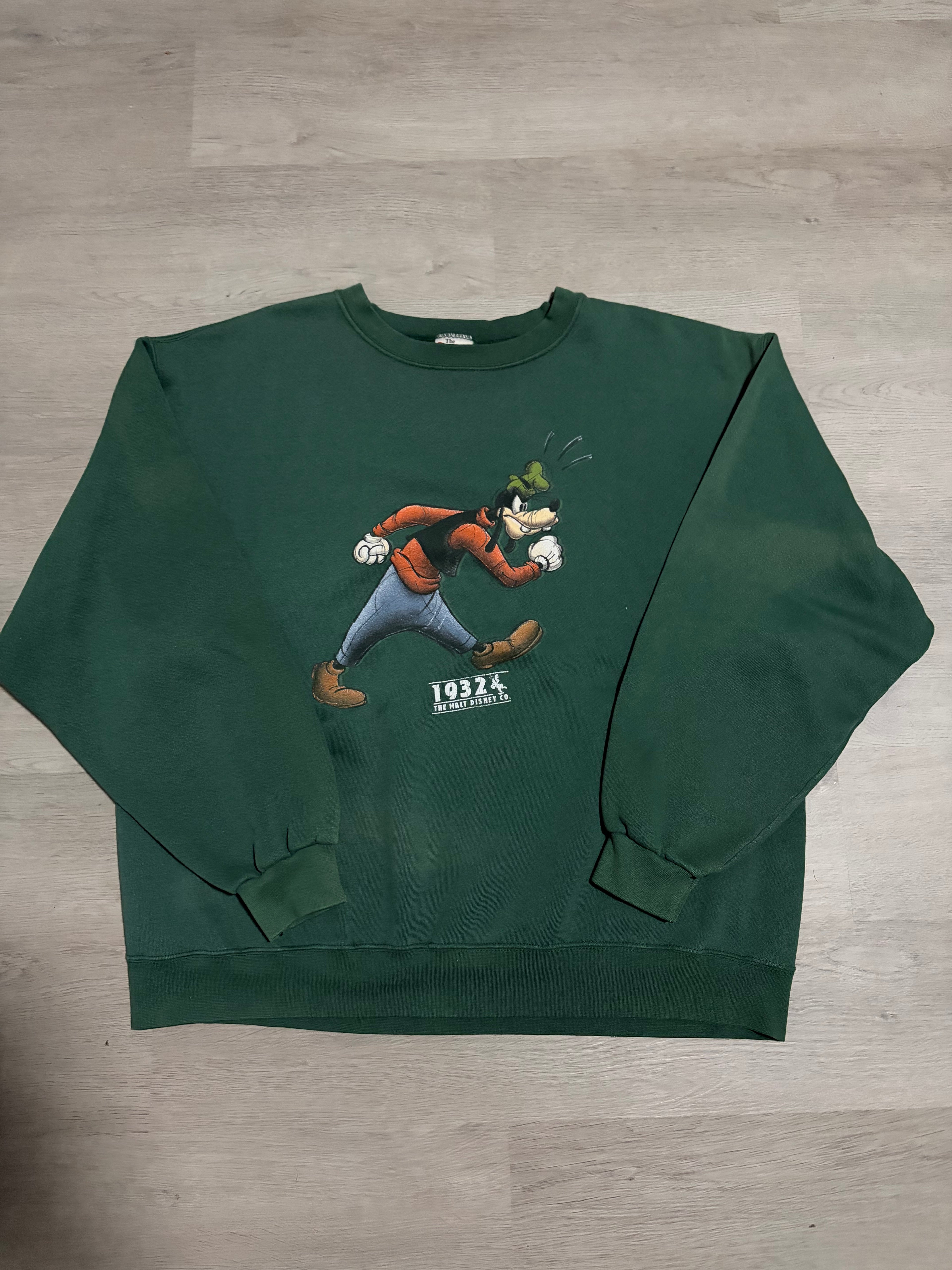 Vintage Green Disney Goofy Sweatshirt