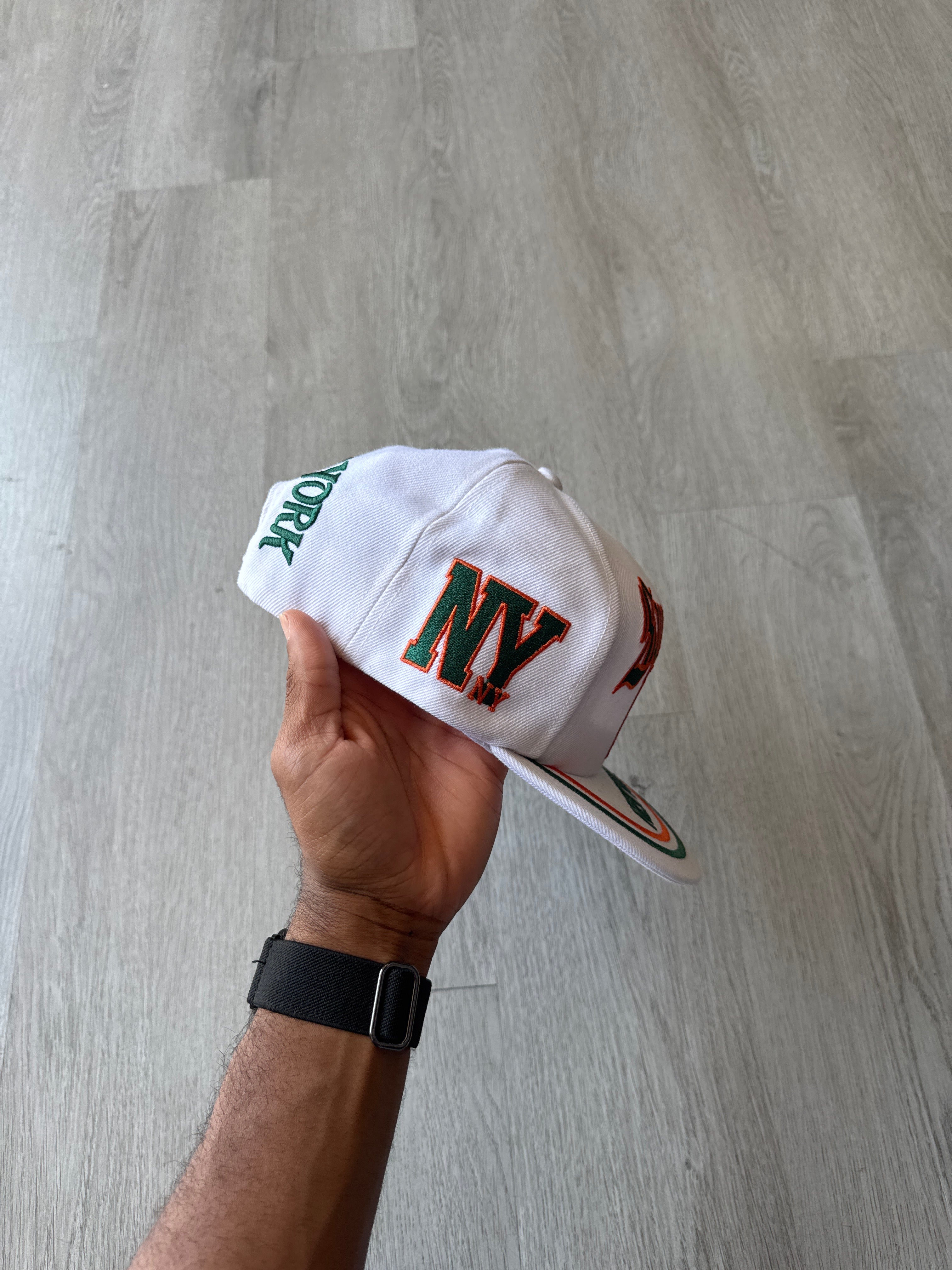 Supreme New York 6-Panel White Snapback Hat
