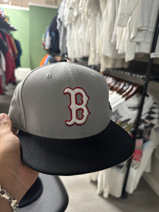 Grey Boston Red Sox Fitted Hat