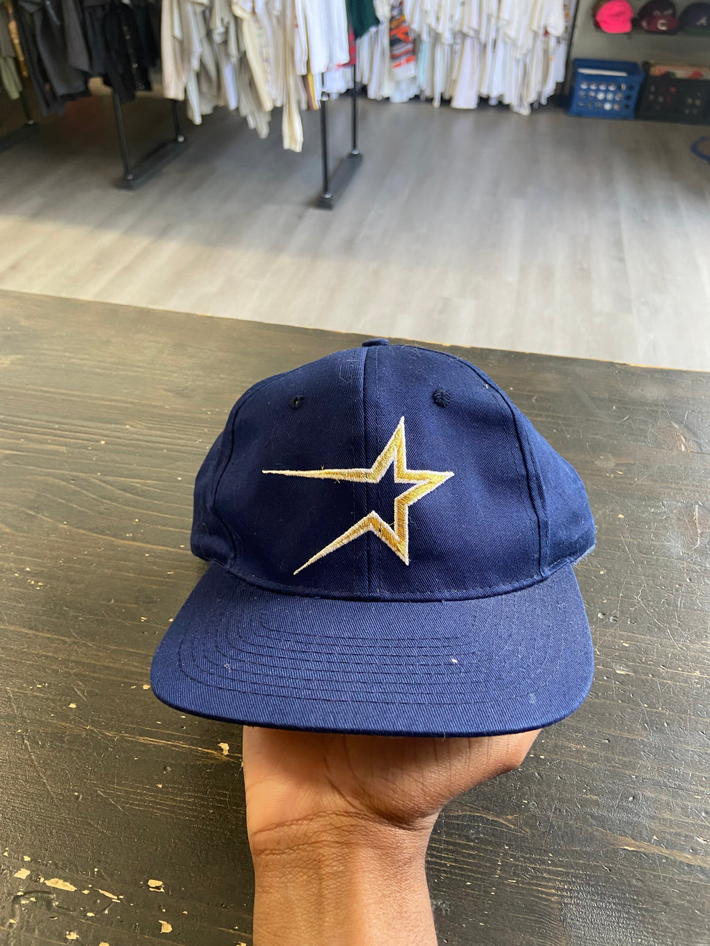 Vintage 90s MLB Houston Astros Gold Star Logo Snapback Hat