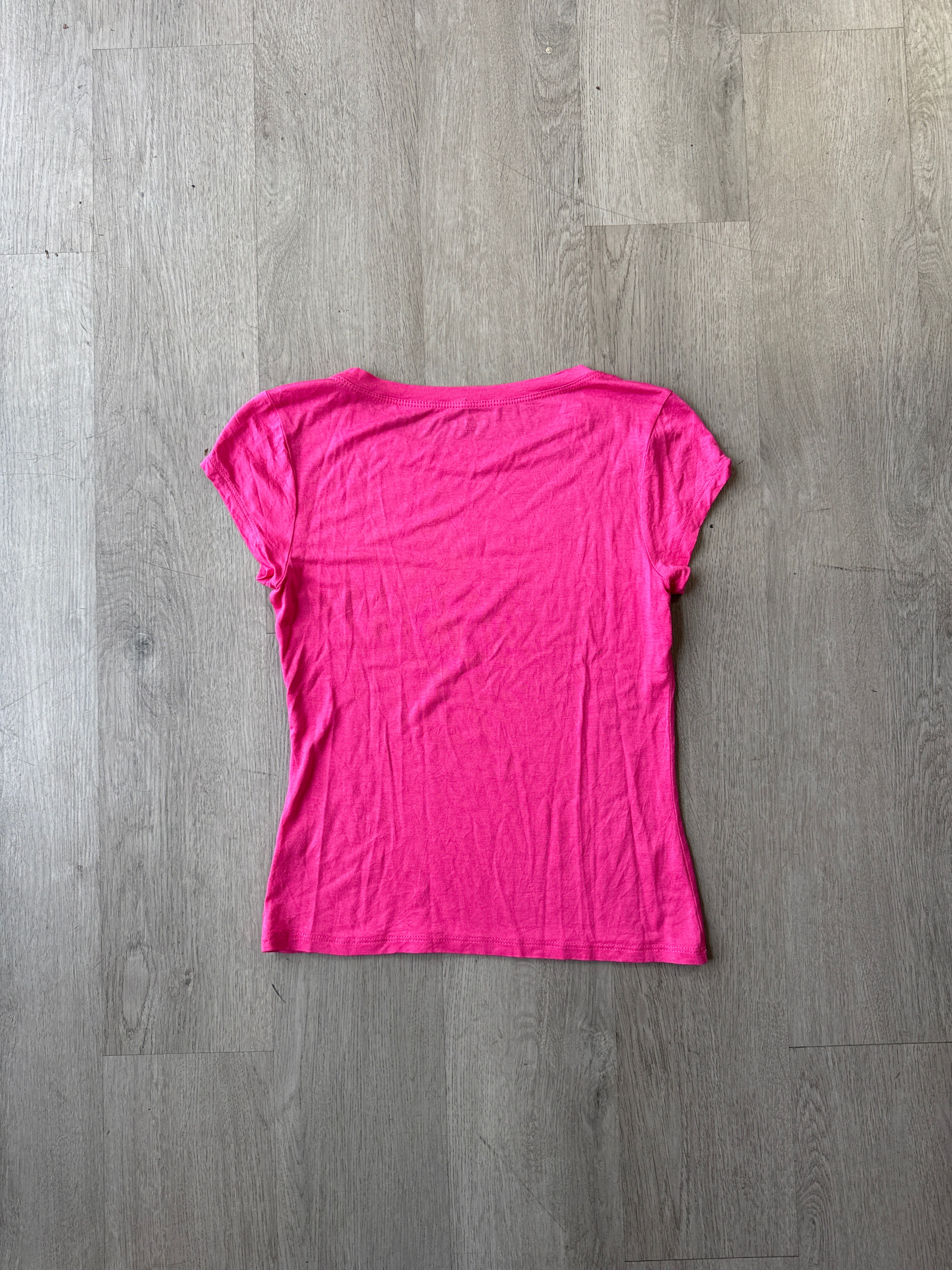Y2K Women’s Bebe Bedazzled Logo Pink Tee