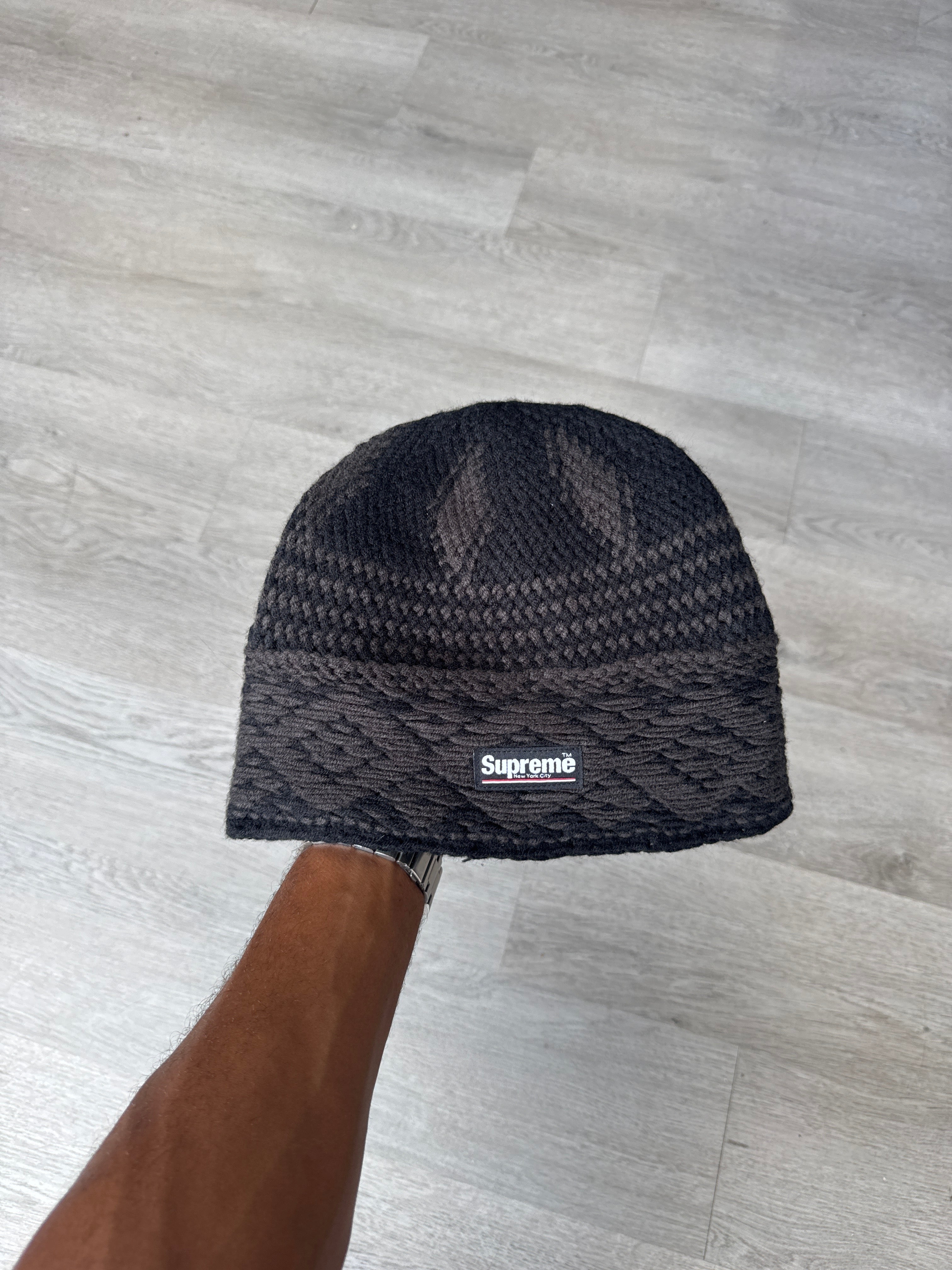 Supreme Diamond Black Beanie (FW25)