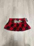 Women’s Ed Hardy Red Plaid Dragon Mini Skirt