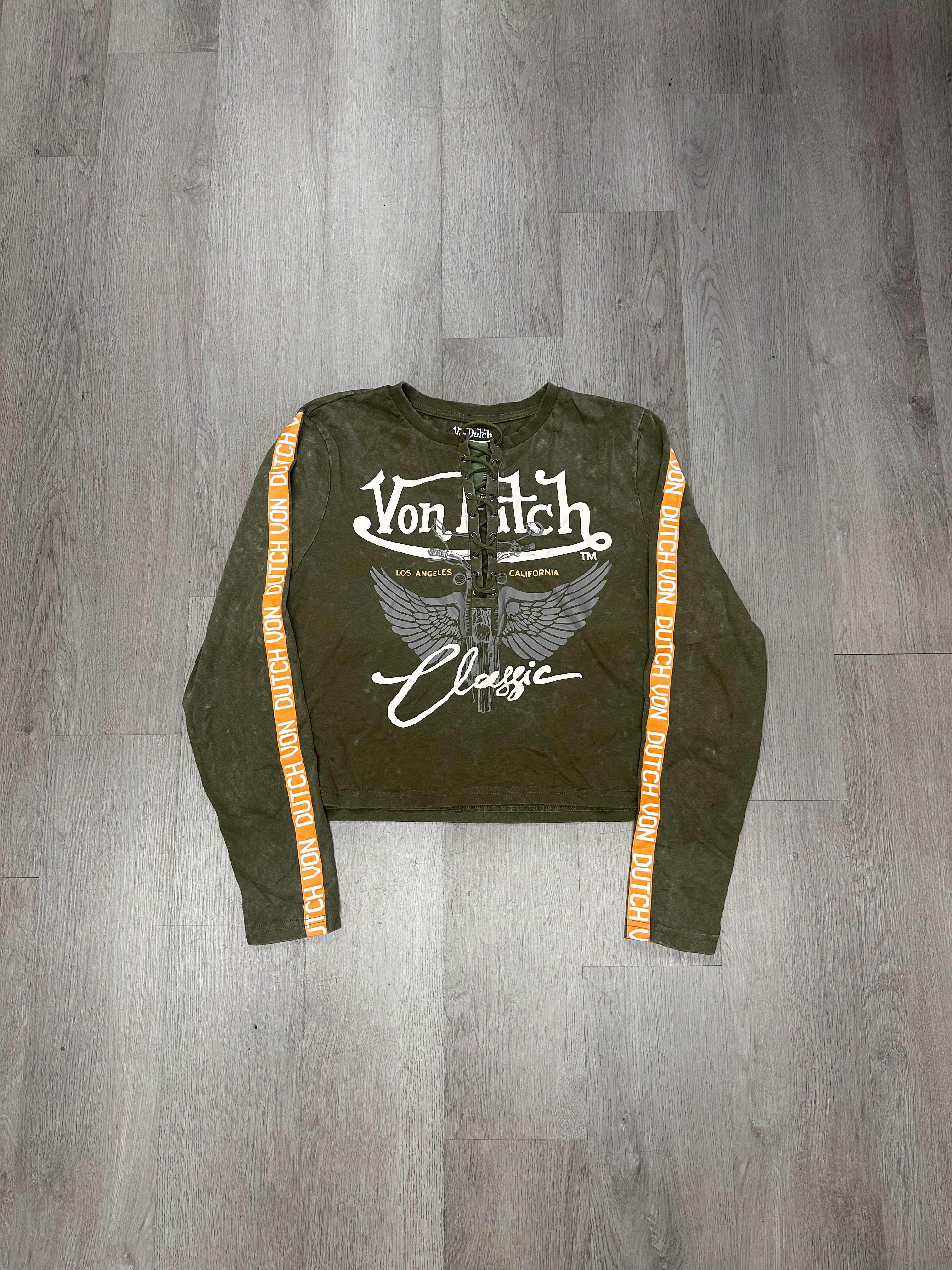 Women’s Von Dutch Washed Laced Up Longsleeve Tee