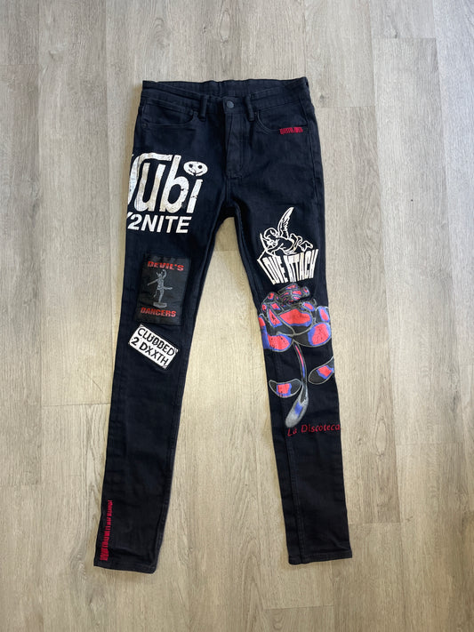 Ksubi x Kustom Embroidered Skinny Jeans