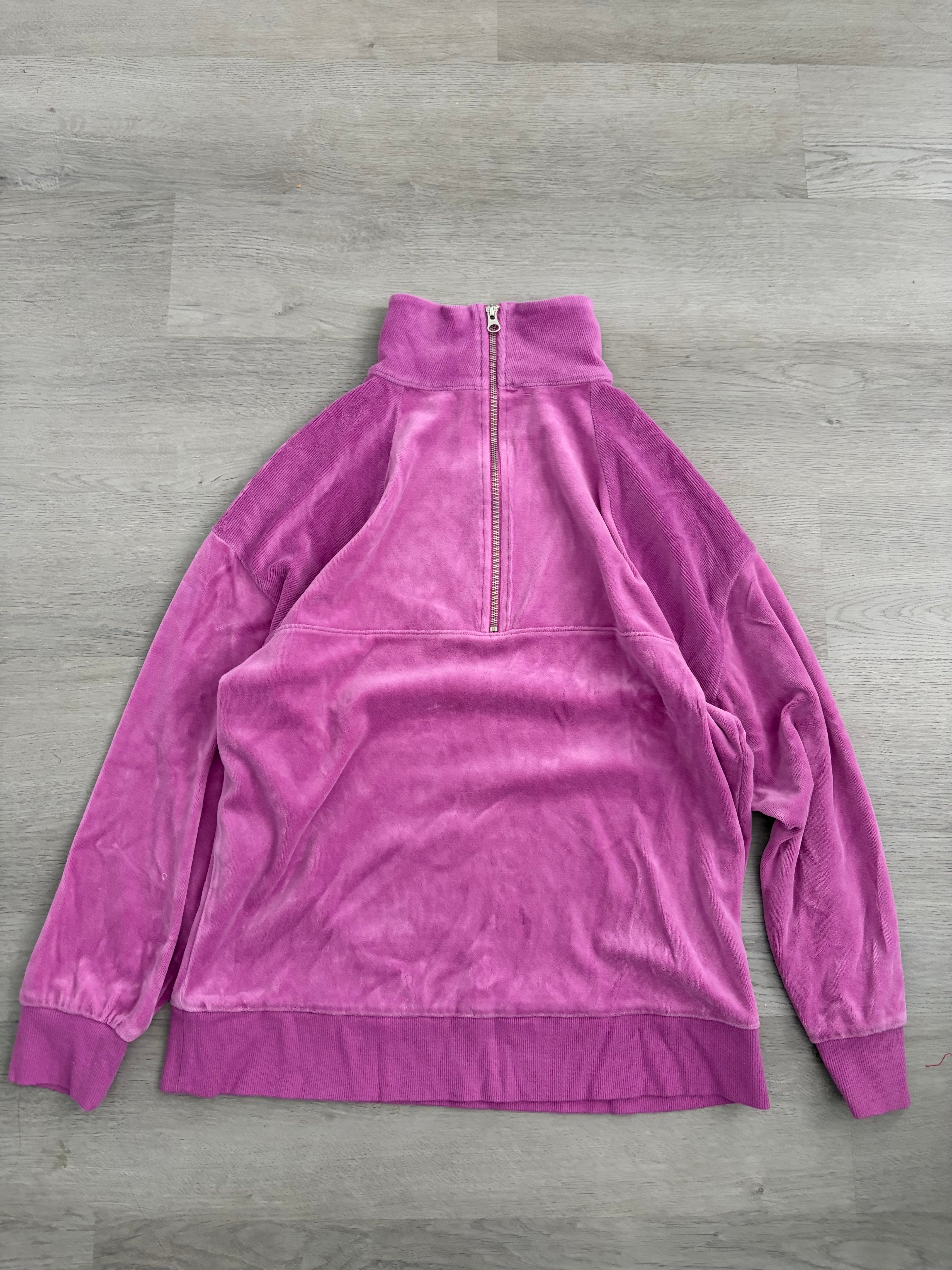 Women’s Y2K Purple Velour Quarter Zip Pullover