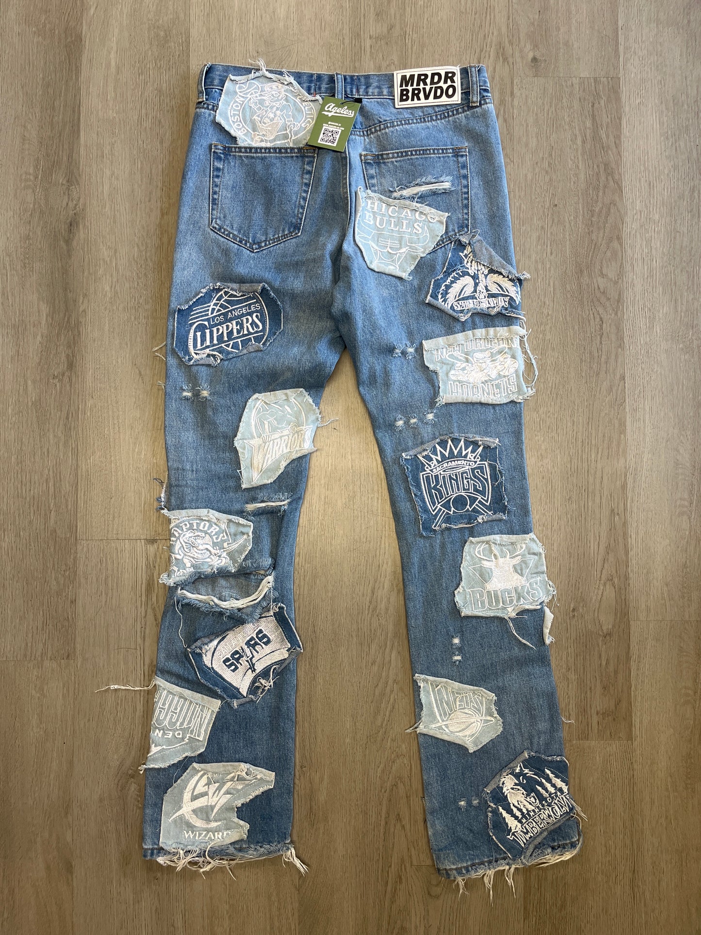 EV Bravado Who Decides War NBA Patchwork Denim Jeans