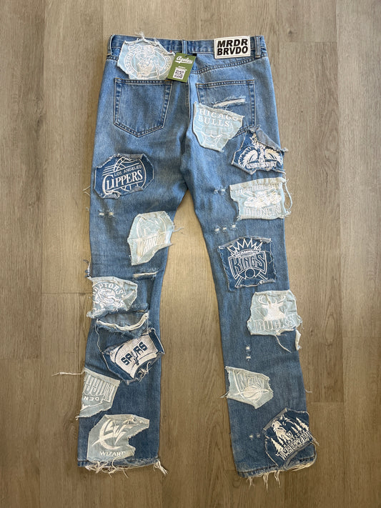 EV Bravado Who Decides War NBA Patchwork Denim Jeans