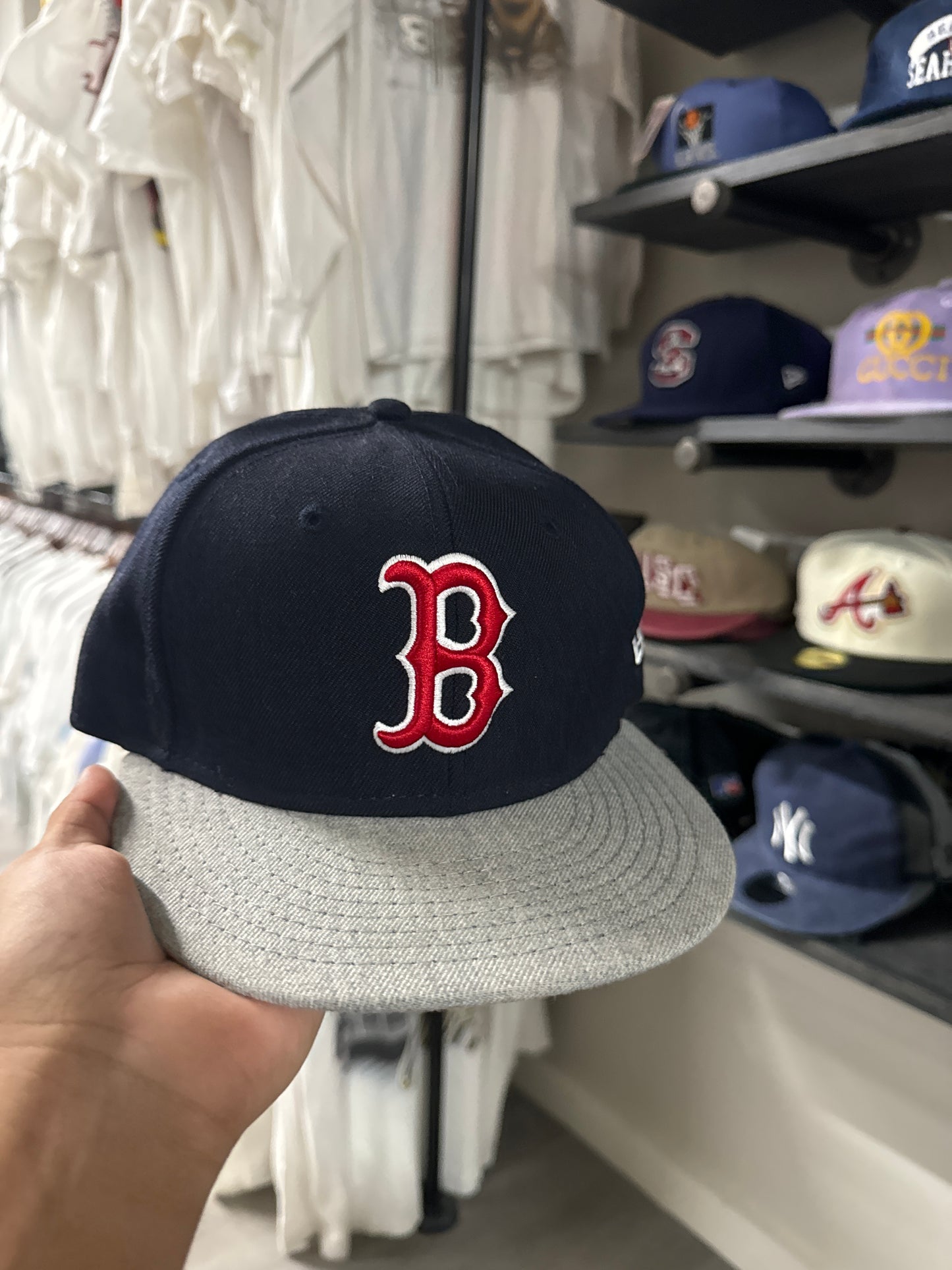 Blue/Grey Boston Red Sox Fitted Hat