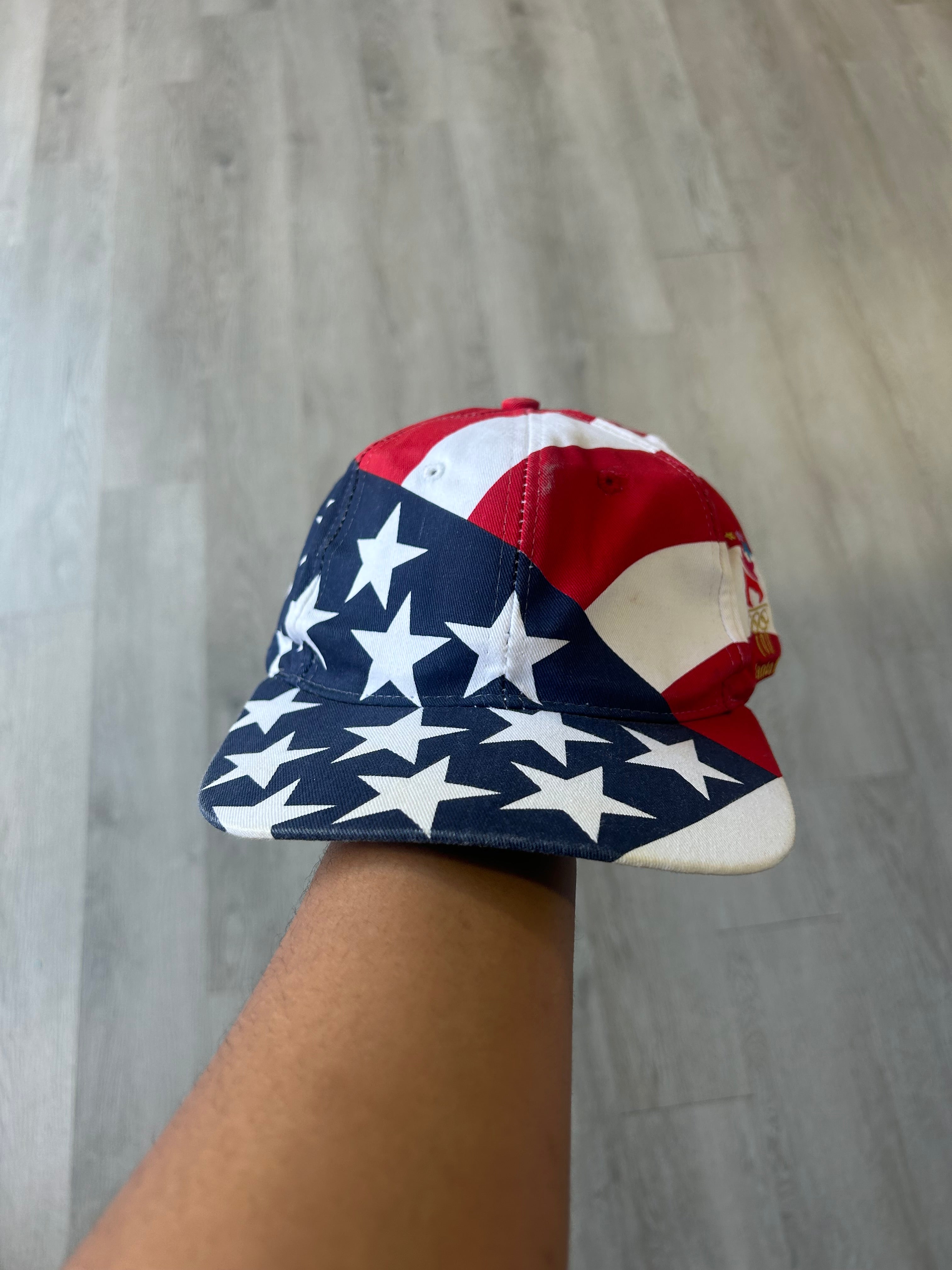 Vintage 1996 Atlanta Olympics American Flag Hat