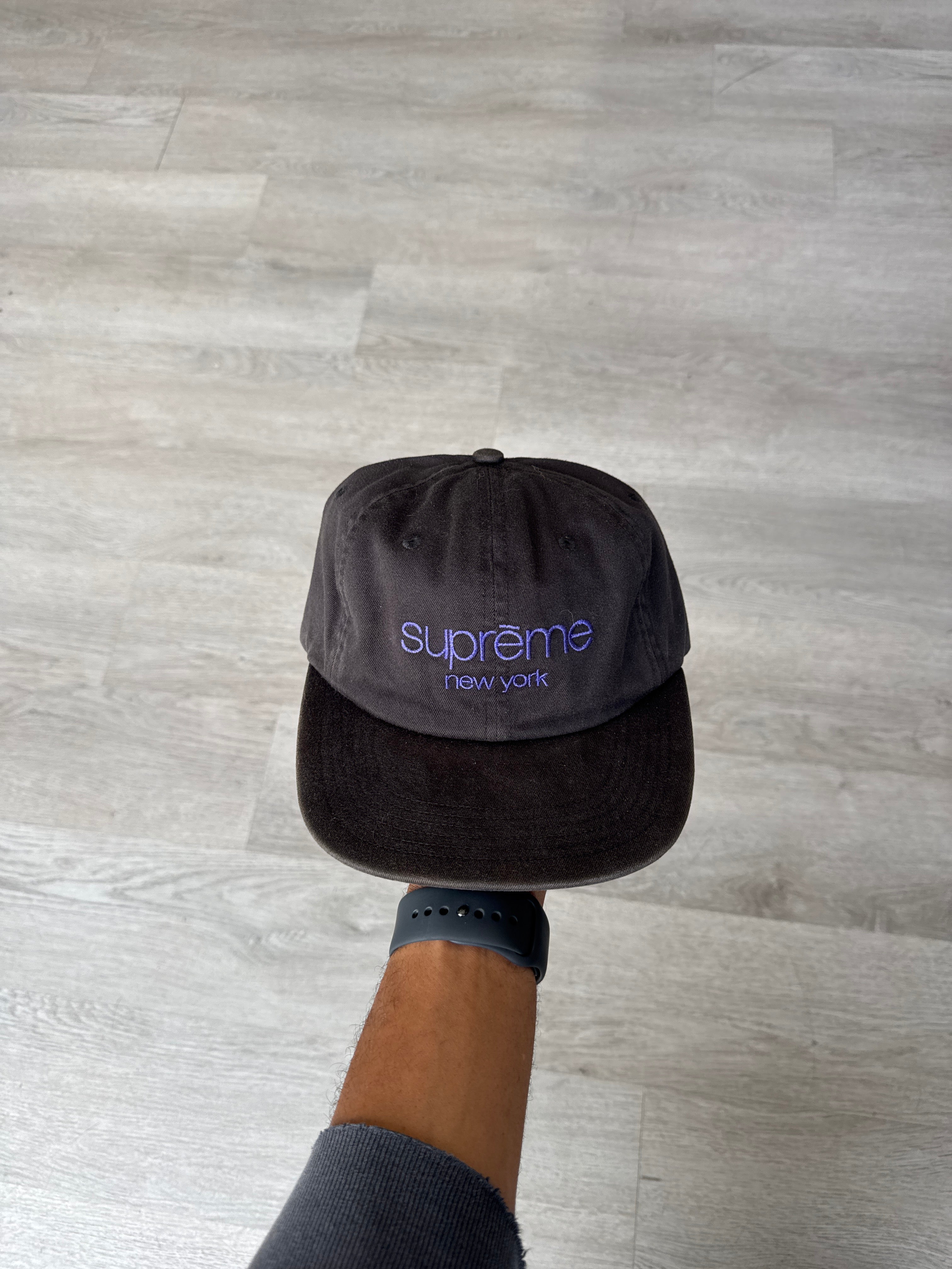 Supreme Classic Logo 6 Panel Black Purple