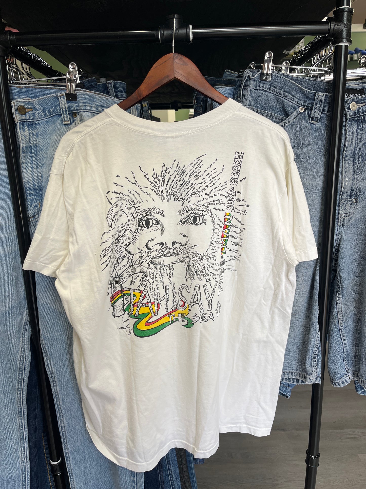 Vintage 1990 Iman Ras Surf Tee