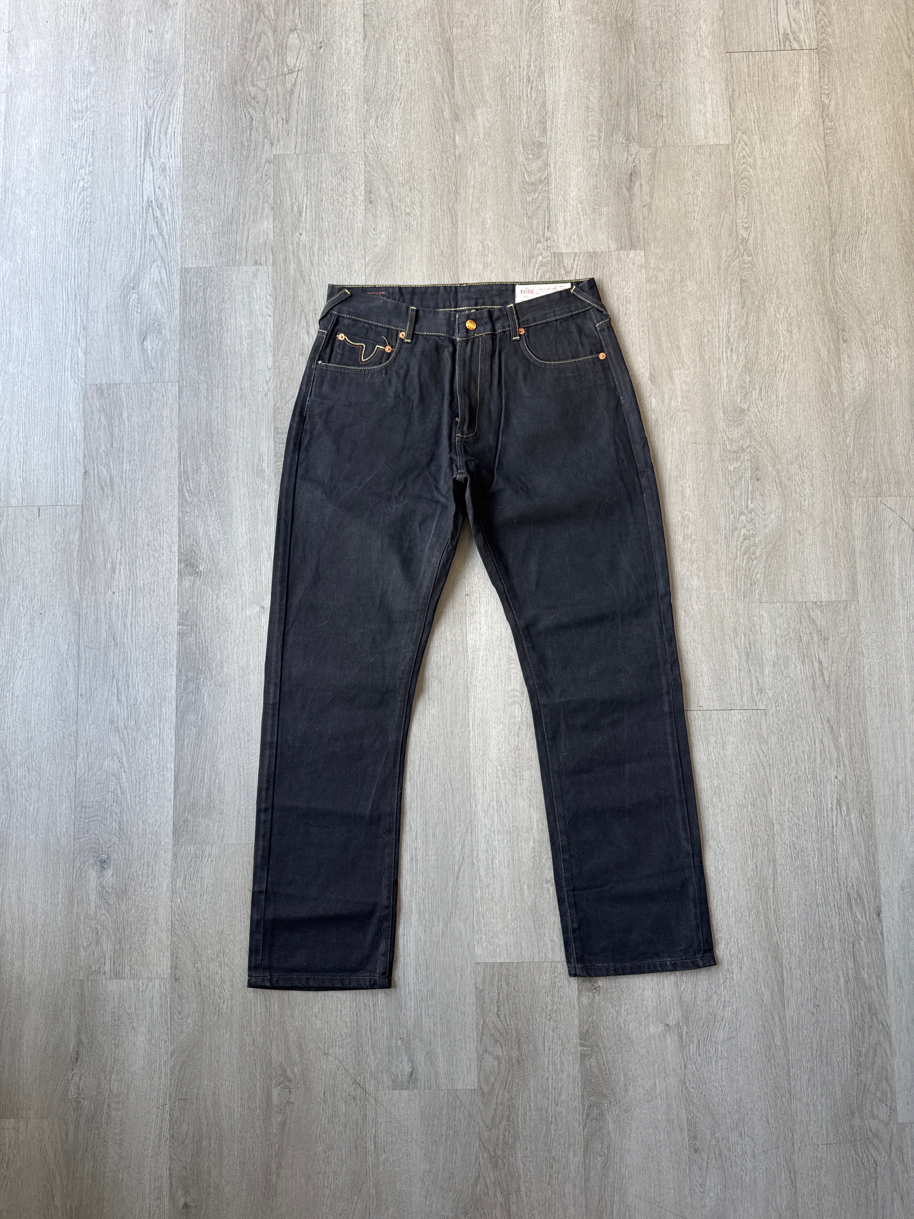 Evisu Embroidered Grey Bull Selvedge Japanese Denim Jeans