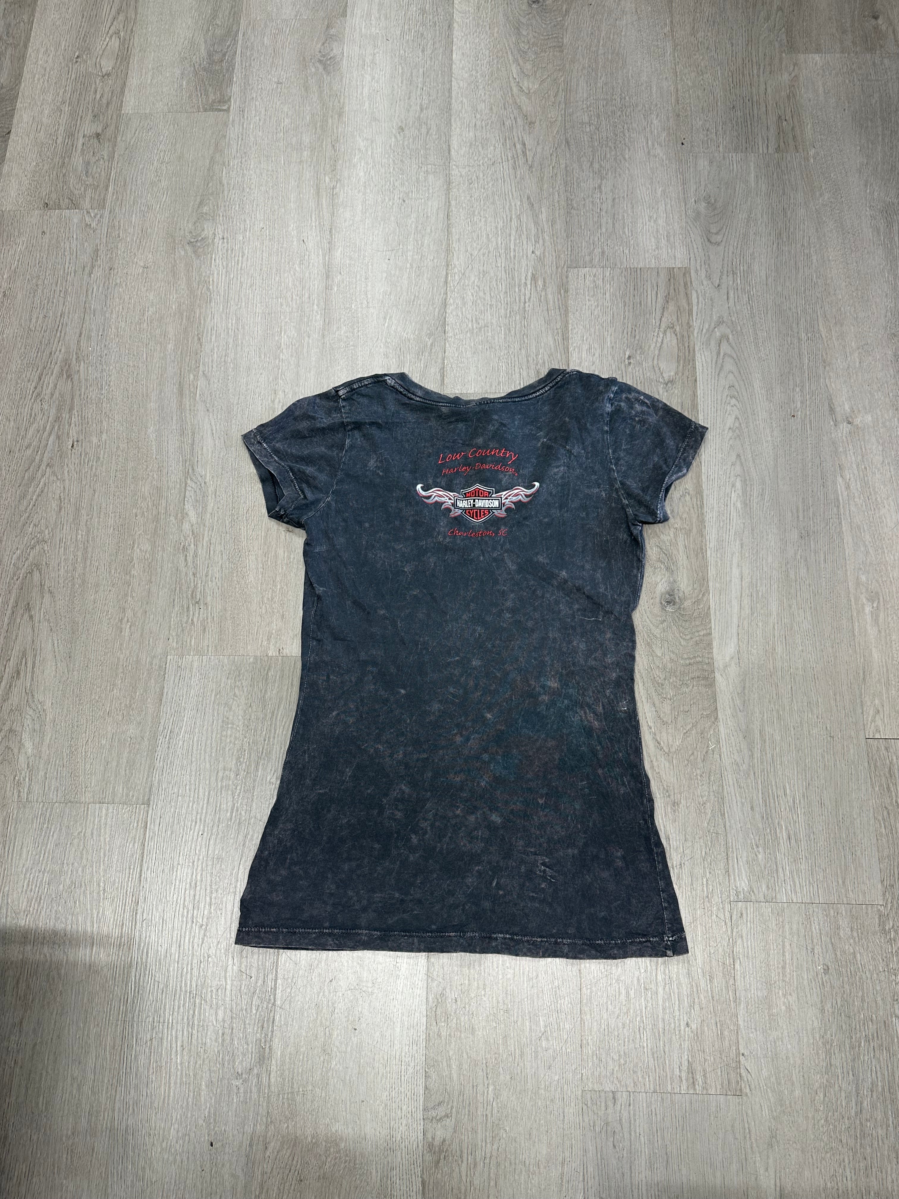 Women’s Harley Davidson Live Free Ride Hard V Neck Tee