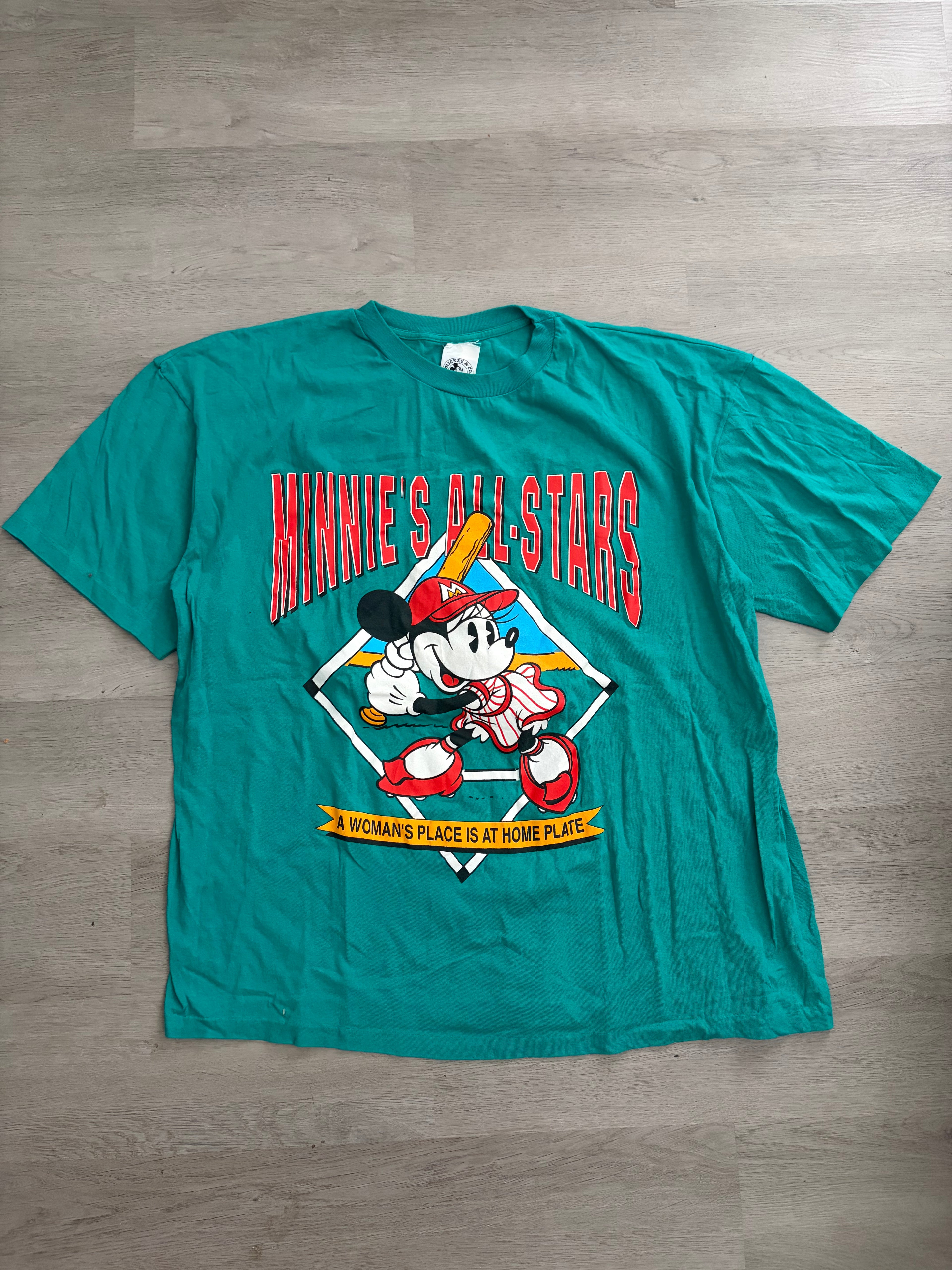Vintage Baseball Minnie’s All-Stars Women’s Place Is At Home Plate Tee