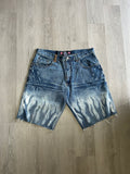 Second Skin Dark Acid Wash Flame Jorts