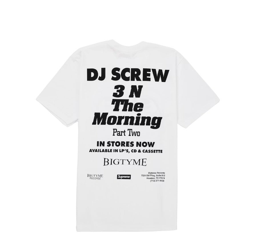 Supreme White DJ Screw SUC 3 In The Morning SS26 Tee