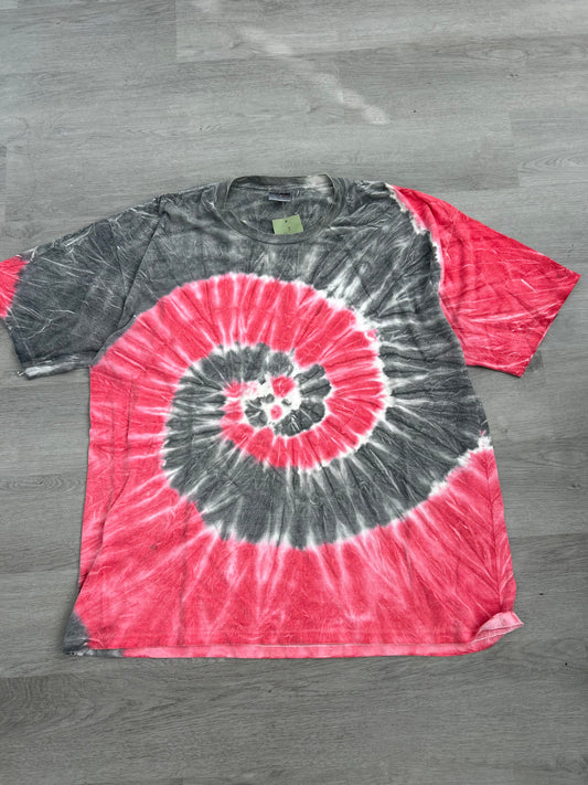 Vintage Red & Black Spiral Tie Dye Tee