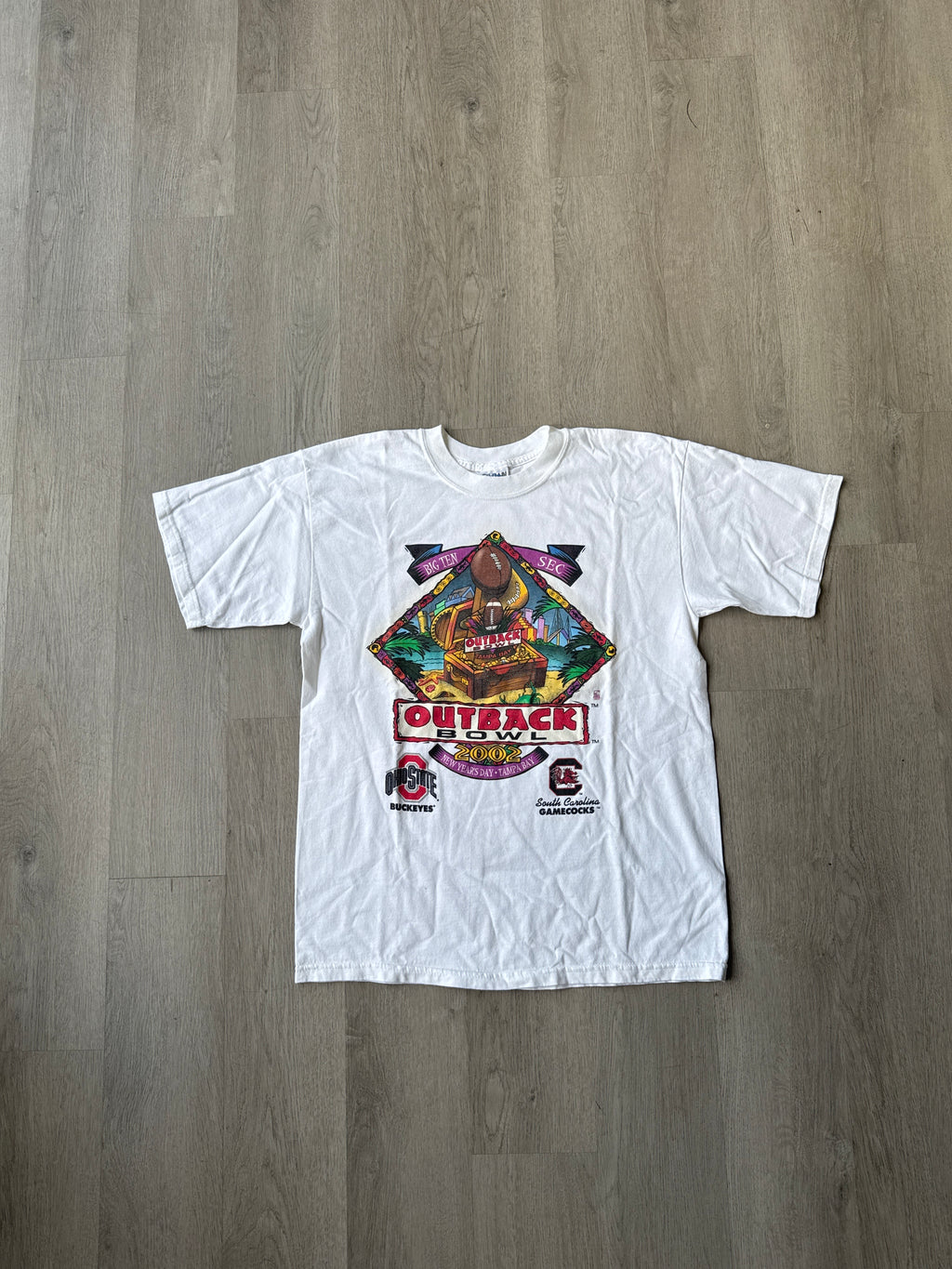 Vintage 2002 Outback Bowl University Of South Carolina Gamecocks Ohio State Tee