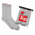 Heather Grey Supreme Hanes Crew Socks (4 Pack)
