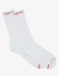 White Supreme Hanes Crew Socks (Individual)
