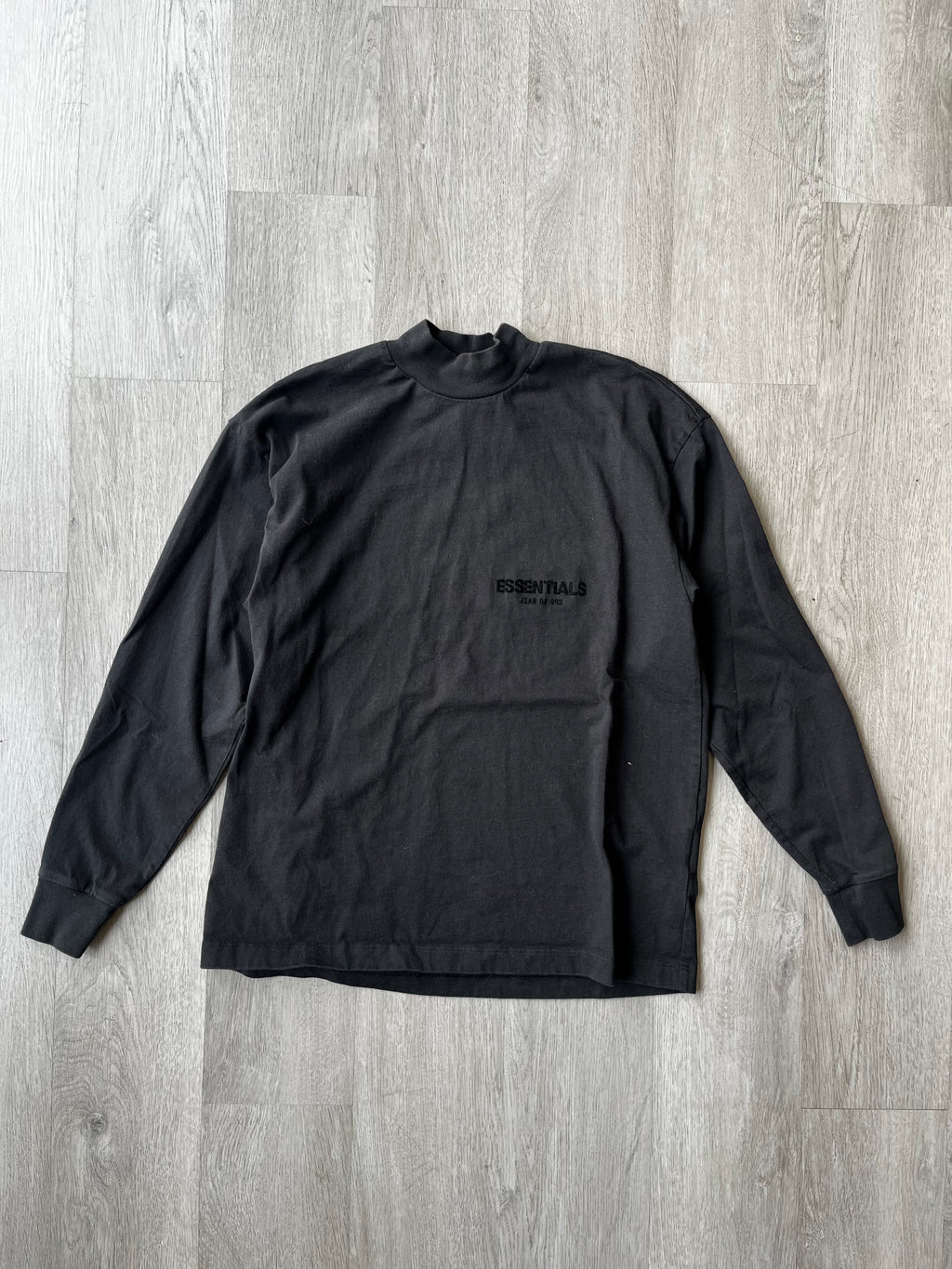 Essentials Fear Of God Long Sleeve Black Mock Neck Tee