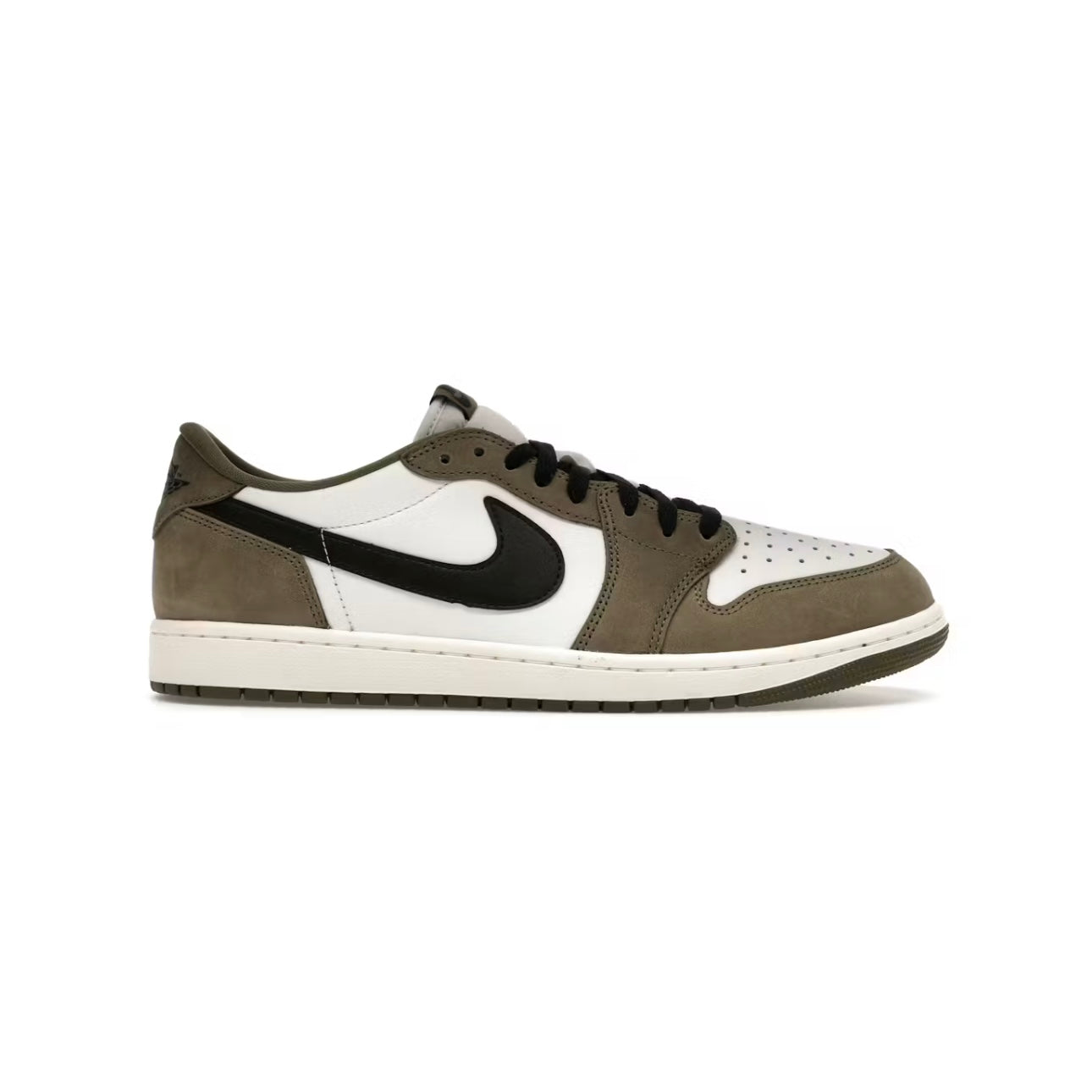 Jordan Retro 1 Low Medium Olive Summit White Sail Black