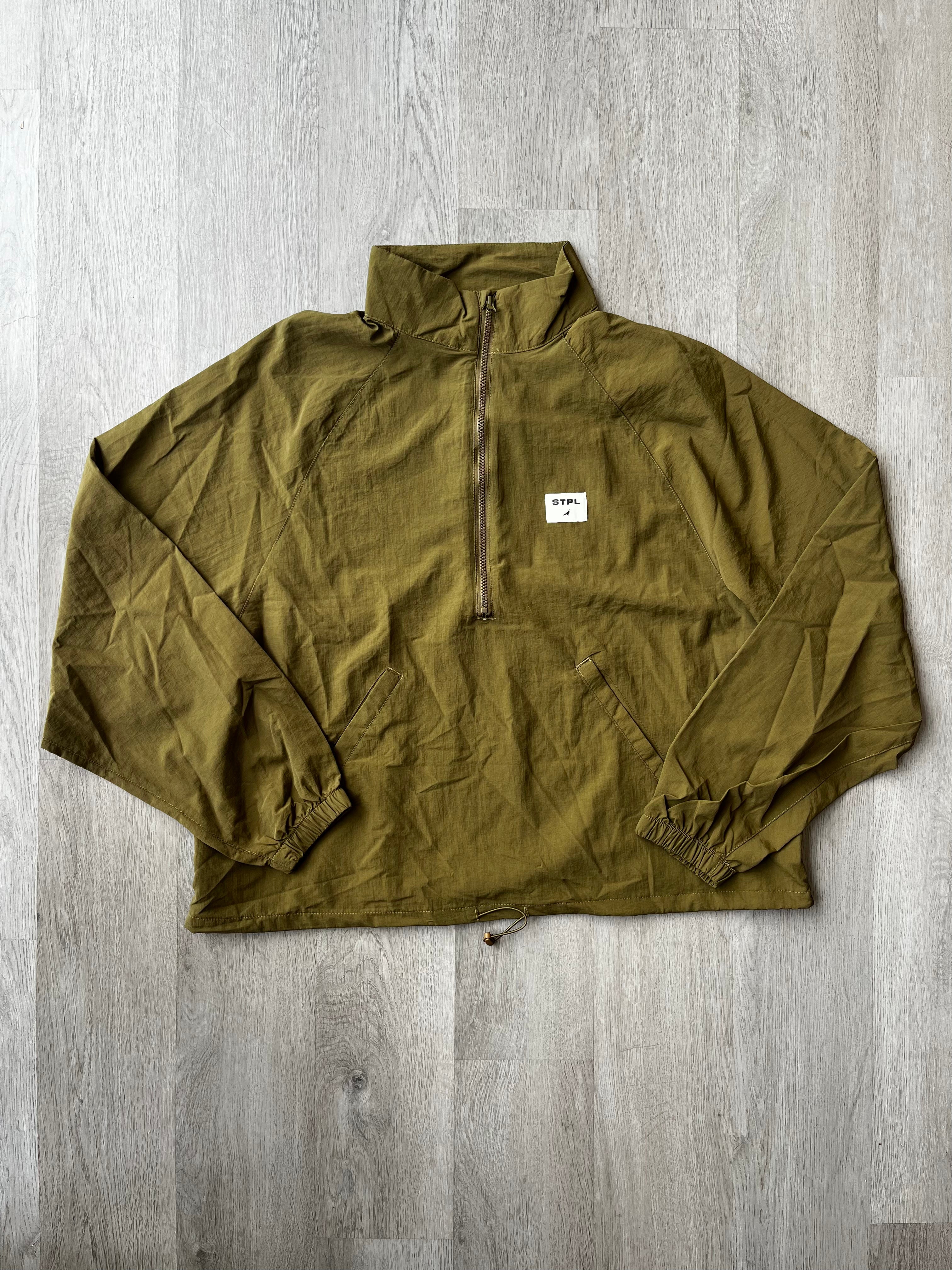 Staple Green Quarter Zip Nylon Jacket