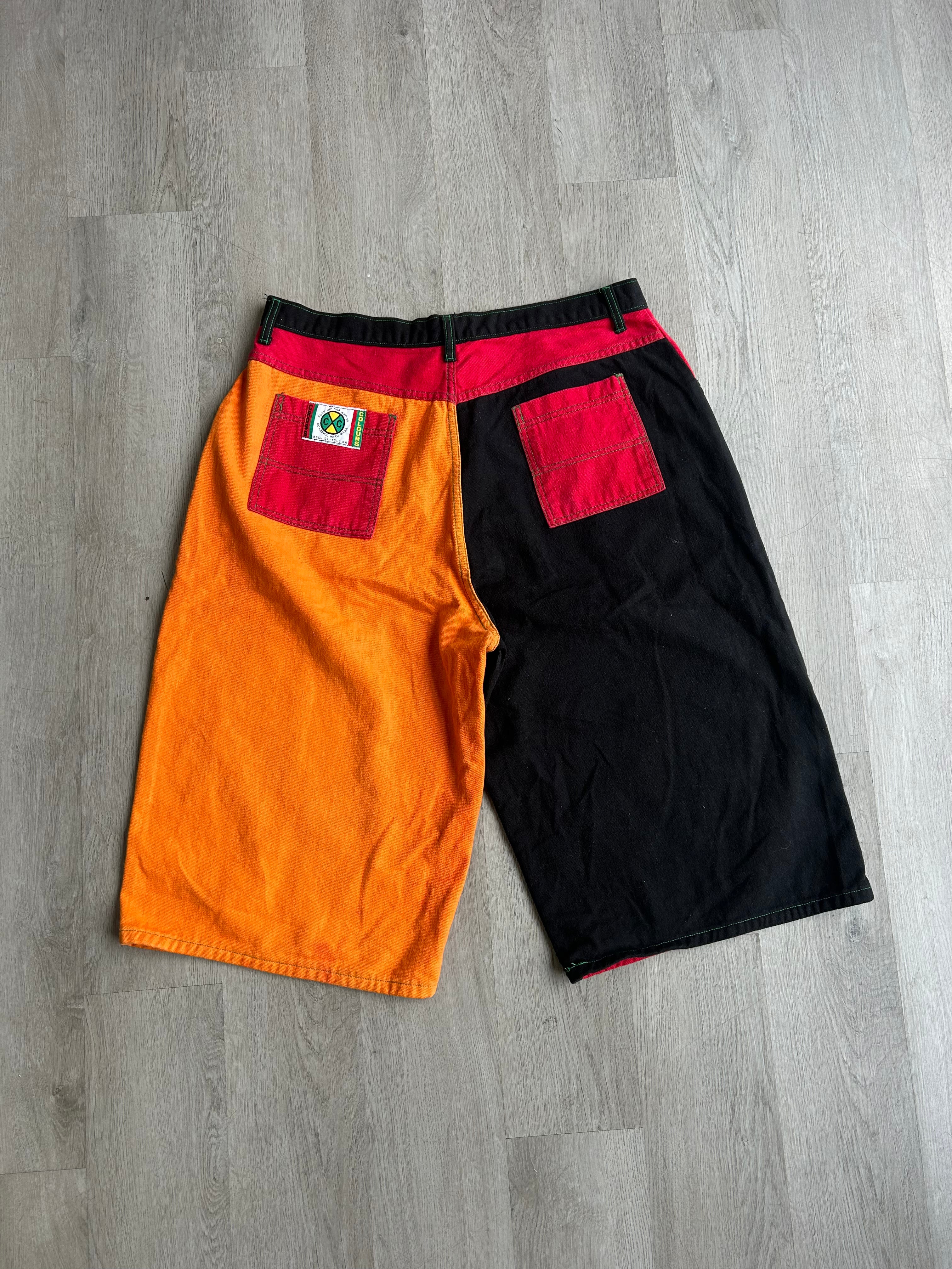 Vintage Cross Colors Colorblock Shorts