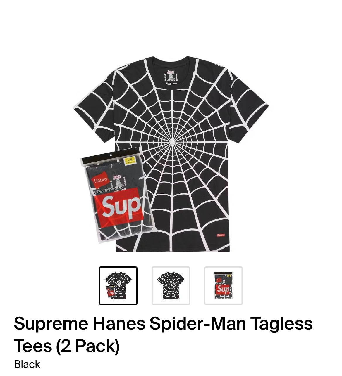 Supreme 2 Pack SpiderMan Tee