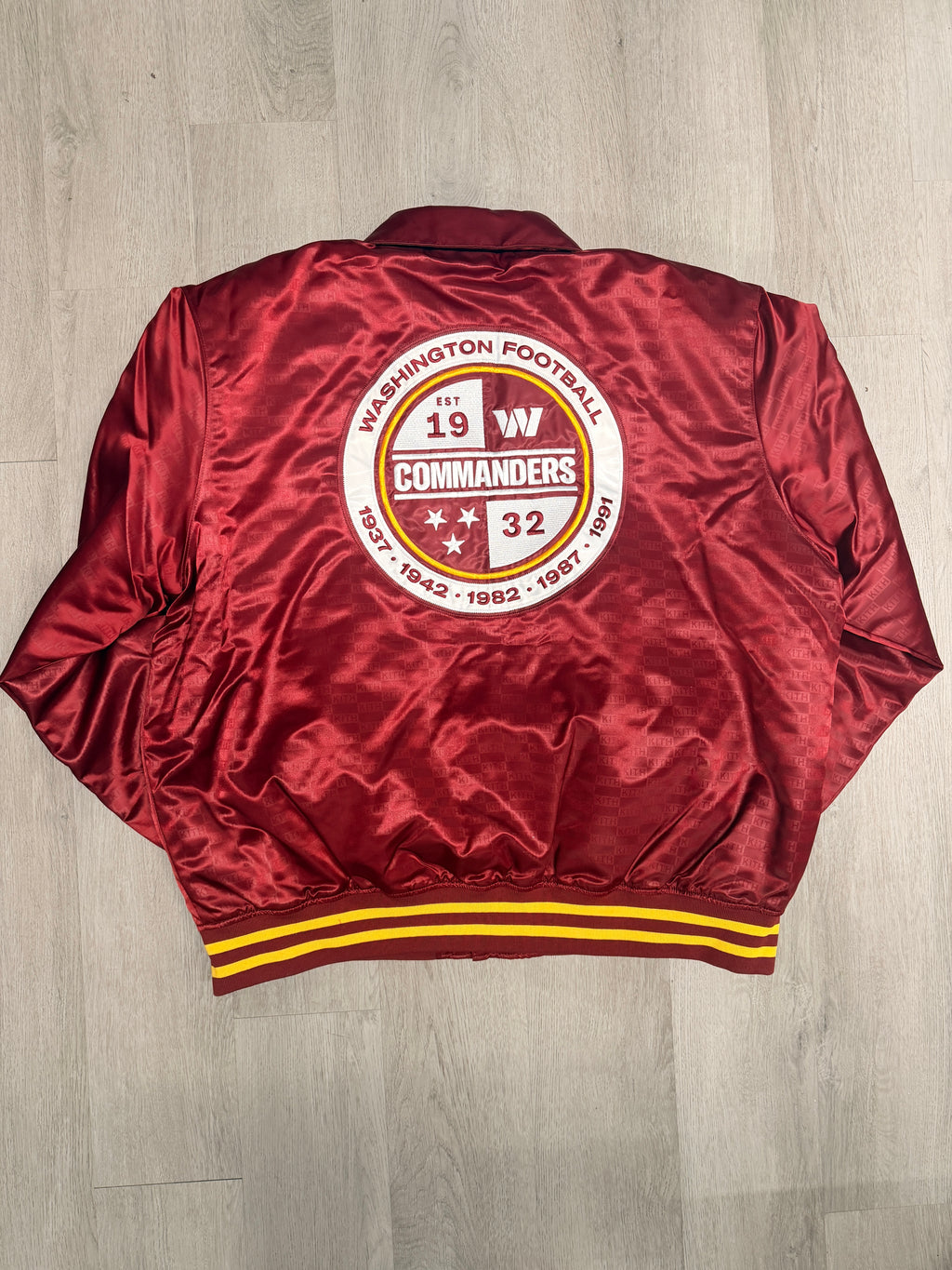 Brand New Kith x NFL Commanders Satin Bomber Jacket