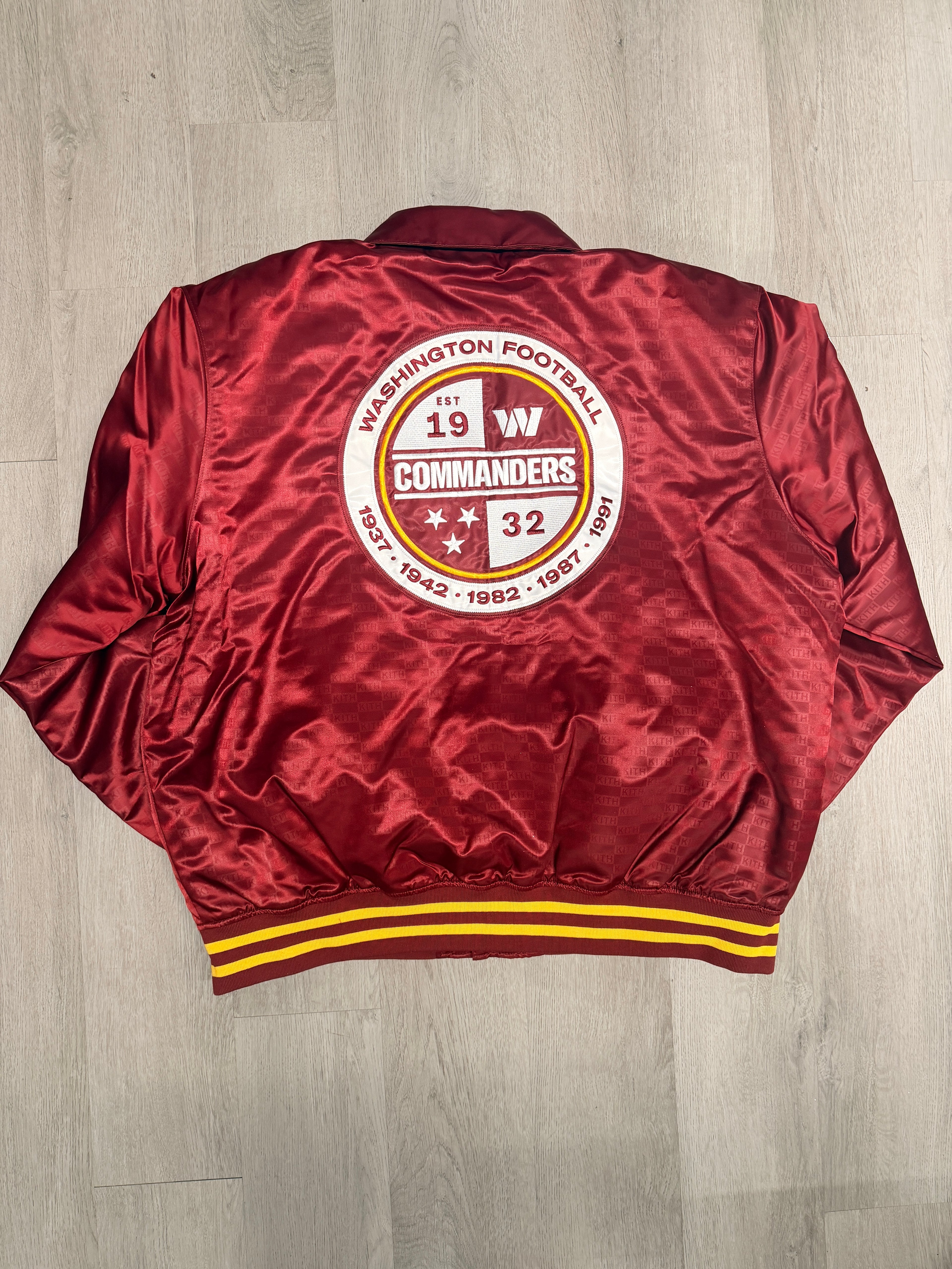 Brand New Kith x NFL Commanders Satin Bomber Jacket
